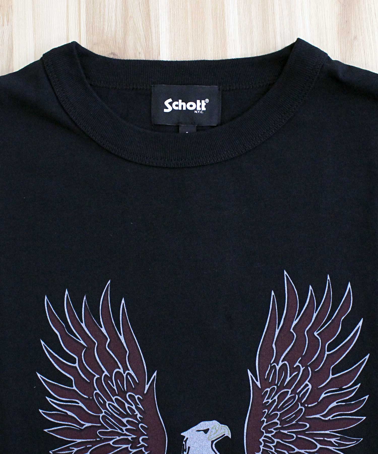 ショット Schott T-SHIRT EAGLE イーグル 半袖 Tシャツ 綿100％ コットン トップス メンズ 人気 ブランド （2-ホワイト） 2-ホワイト