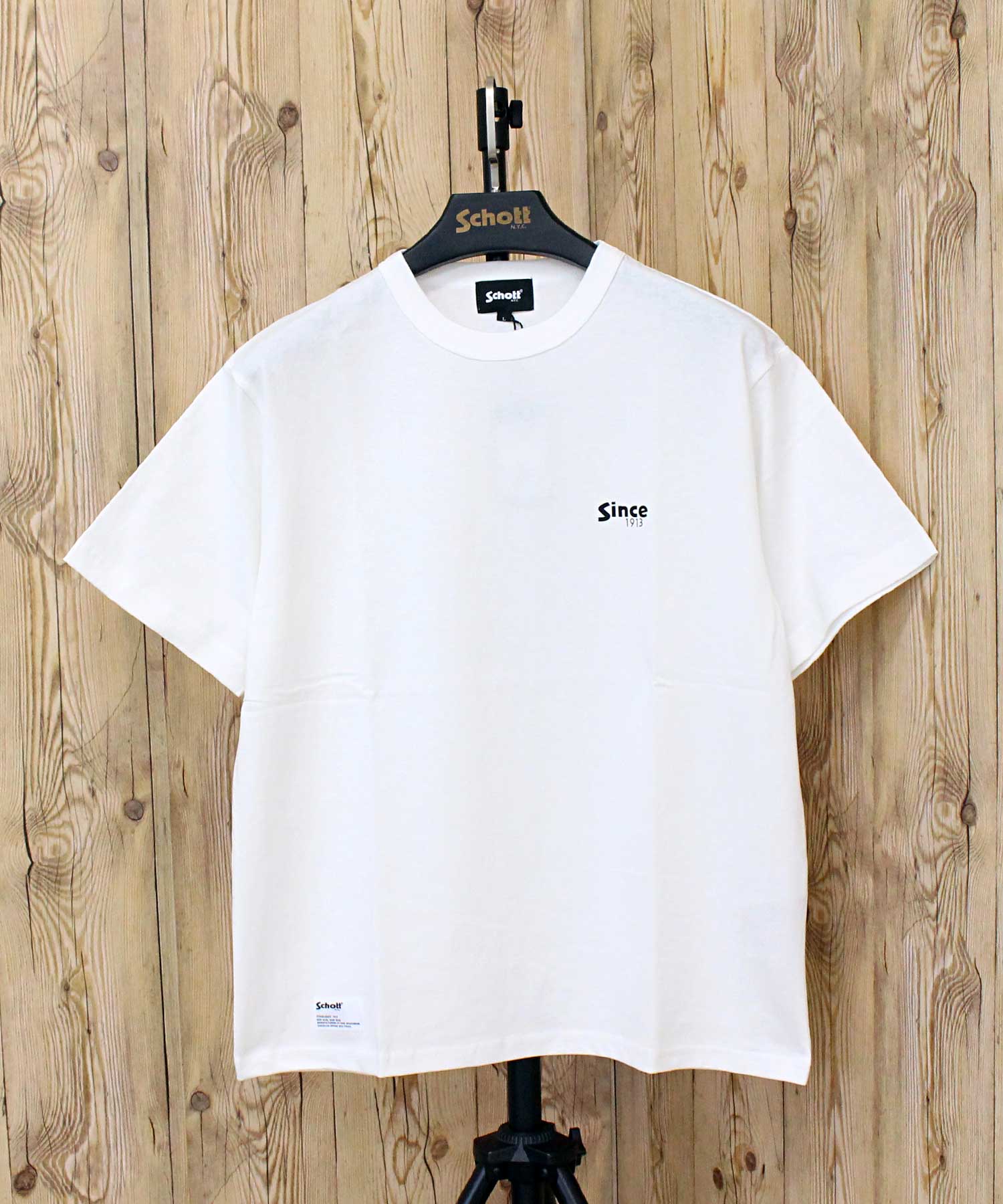 ショット Schott T-SHIRT FIREWOLF ファイアウルフ プリント 半袖 Tシャツ 綿100％ コットン トップス メンズ 人気 ブランド 春 夏 （2-ホワイト） 2-ホワイト