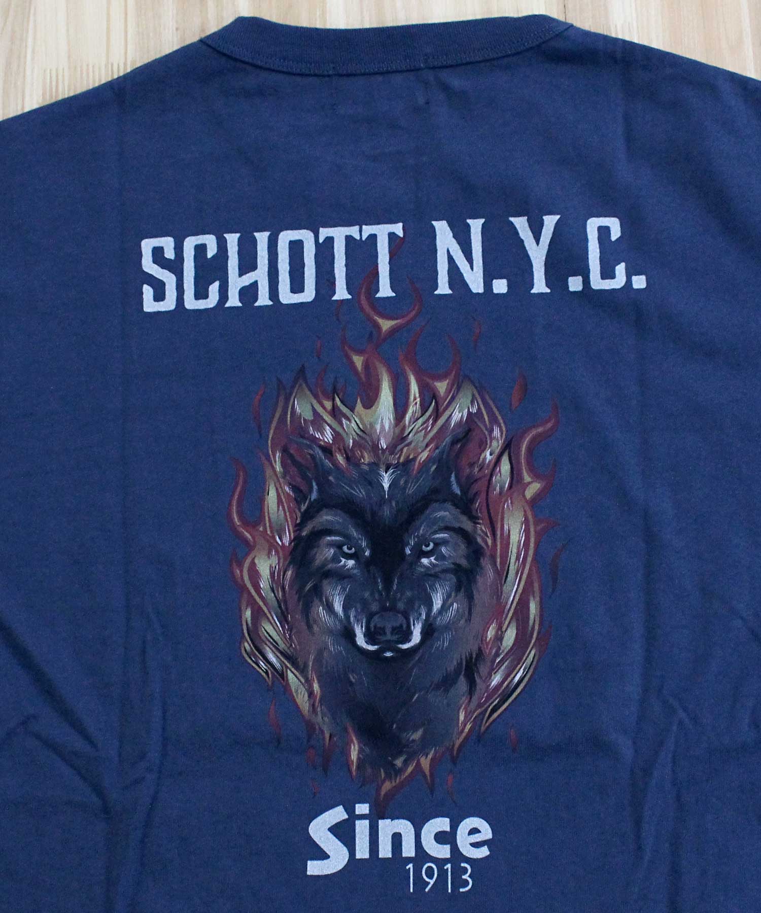 ショット Schott T-SHIRT FIREWOLF ファイアウルフ プリント 半袖 Tシャツ 綿100％ コットン トップス メンズ 人気 ブランド 春 夏 （2-ホワイト） 2-ホワイト