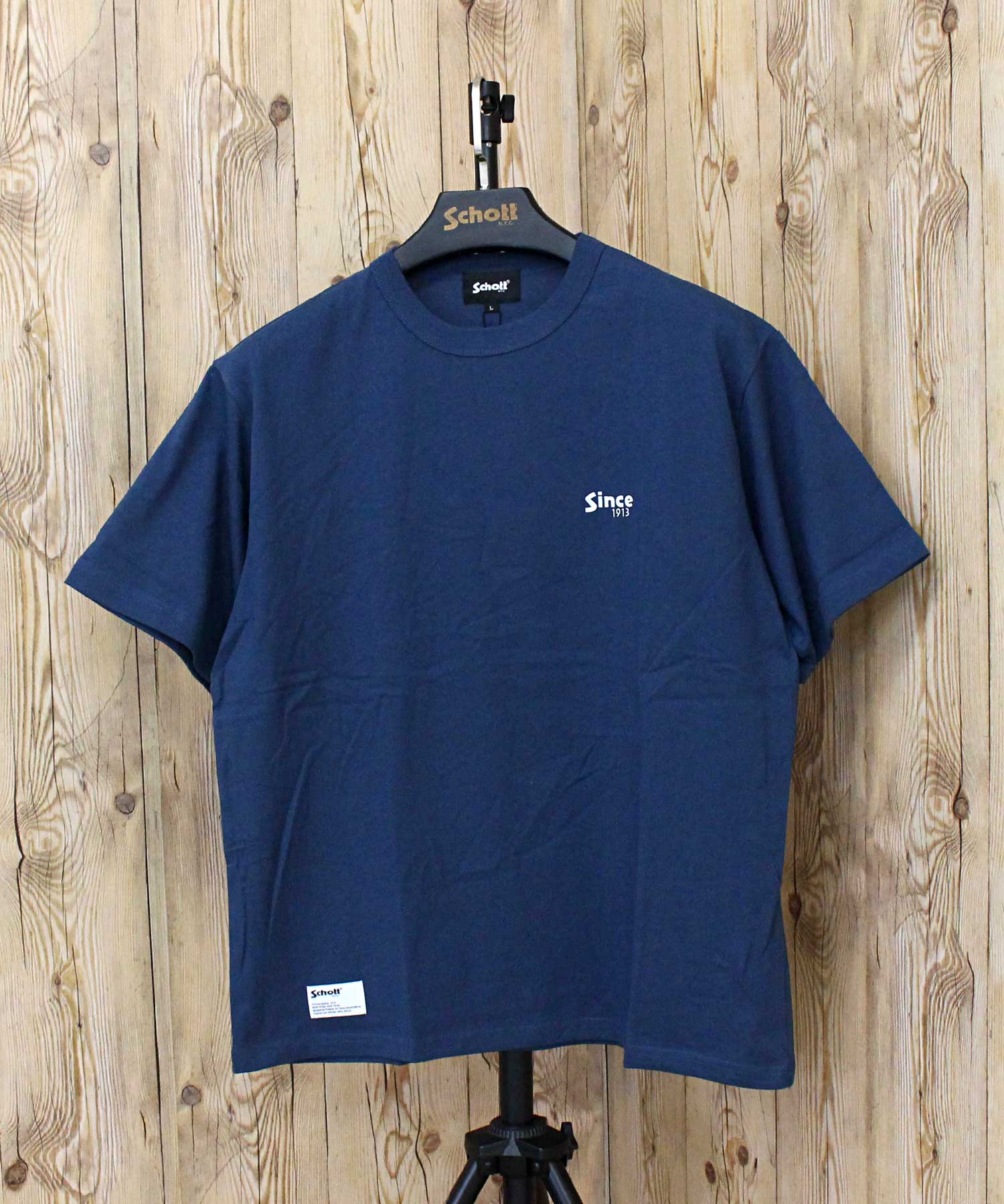 ショット Schott T-SHIRT FIREWOLF ファイアウルフ プリント 半袖 Tシャツ 綿100％ コットン トップス メンズ 人気 ブランド 春 夏 （3-ネイビー） 3-ネイビー