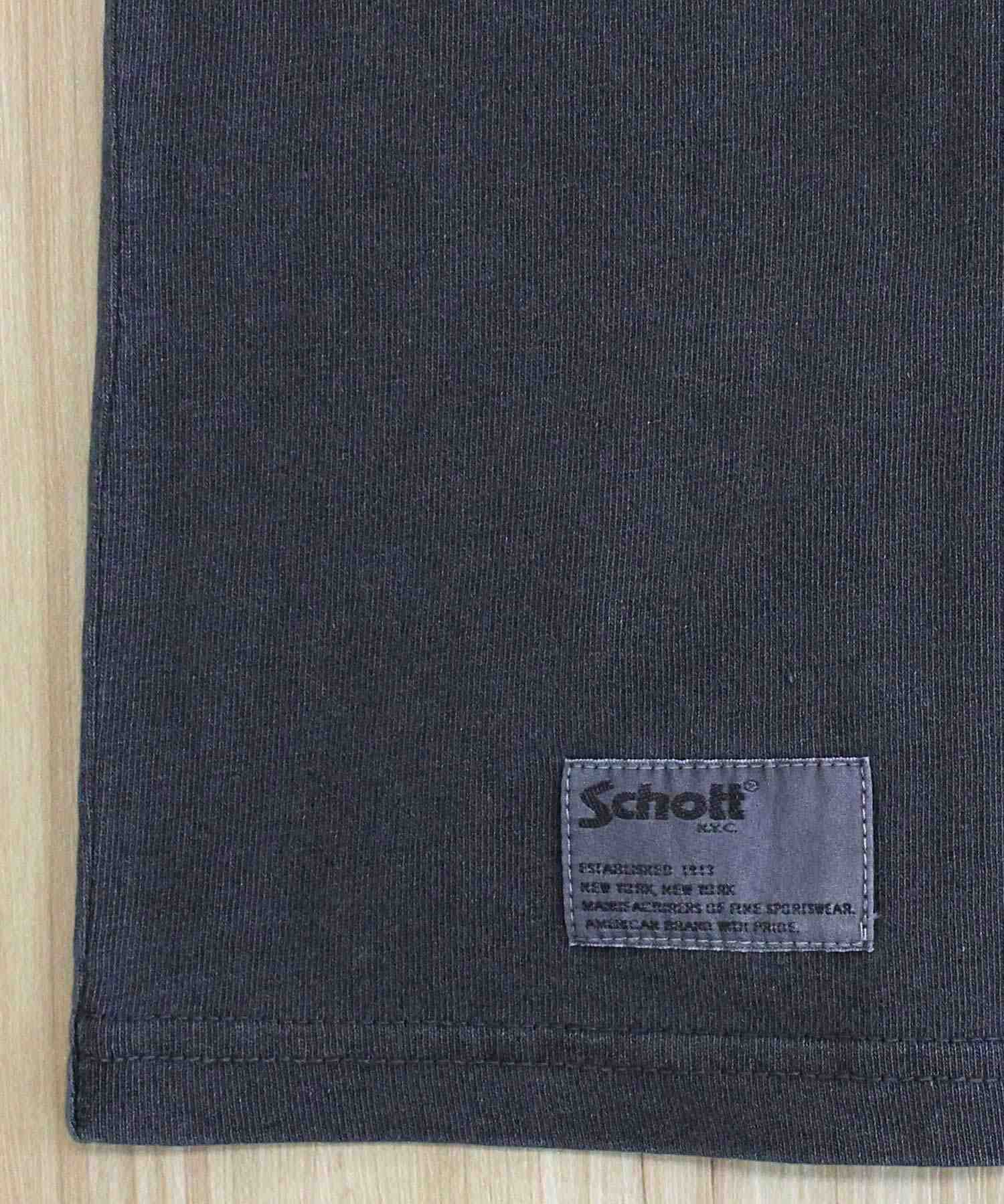 ショット Schott PIGMENT T-SHIRT FLOCKY BULLDOG ピグメント加工 フロッキーブルドッグ 半袖 Tシャツ 綿100％ コットン トップス メンズ 人気 ブランド 春 夏 （1-ブラック） 1-ブラック