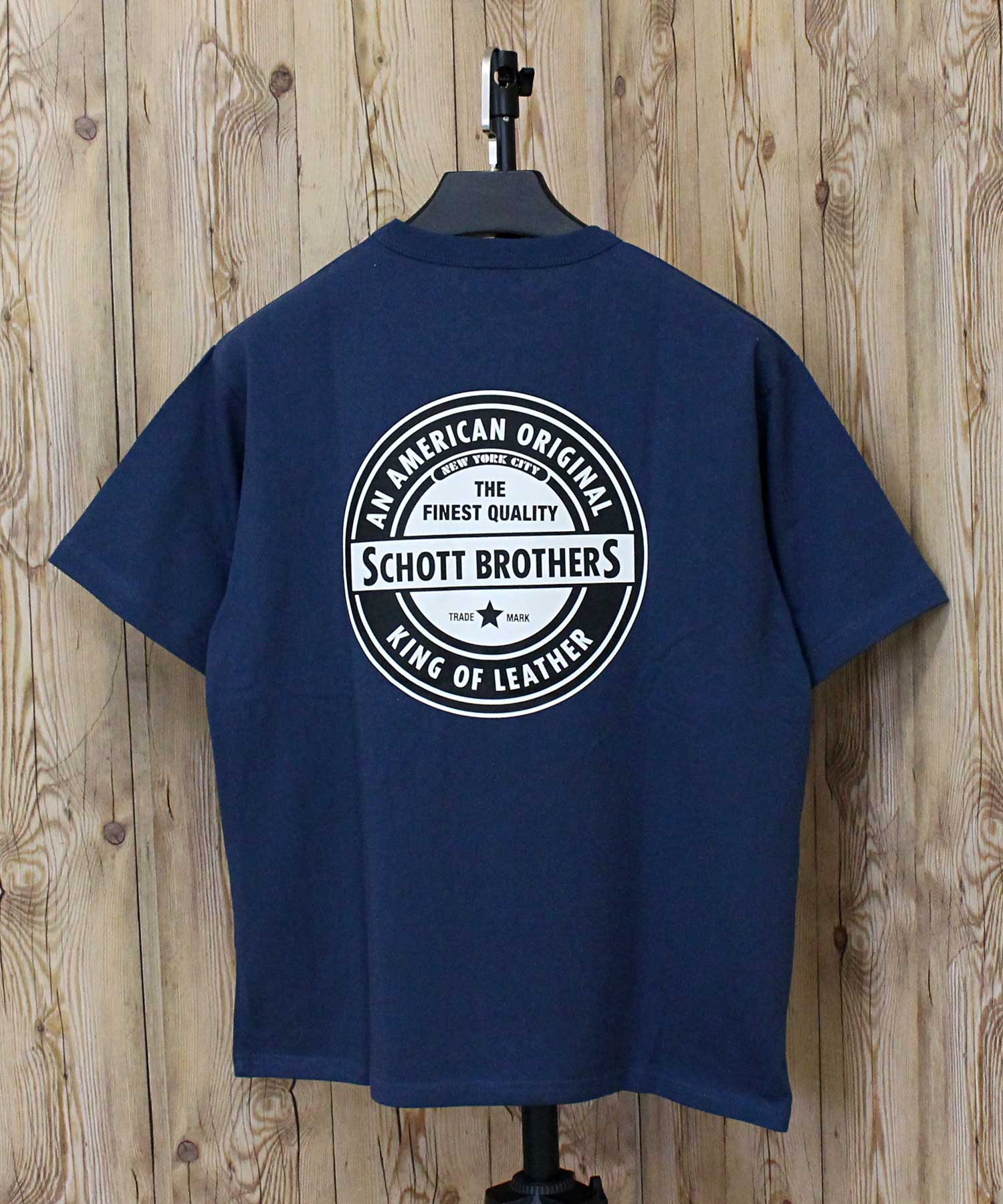 ショット Schott T-SHIRT OVAL LOGO オーバルロゴ プリント 半袖 Tシャツ 綿100％ コットン トップス メンズ 人気 ブランド 春 夏 （3-ネイビー） 3-ネイビー