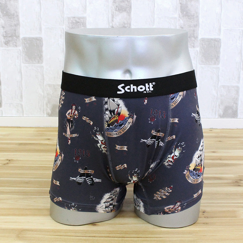 ショット Schott BOXER PANTS HULA GIRL ボクサーパンツ フラガール メンズ ブランド アンダーウェア 下着 小物 プレゼント ギフト 【返品不可商品】 （1-チャコール） 1-チャコール