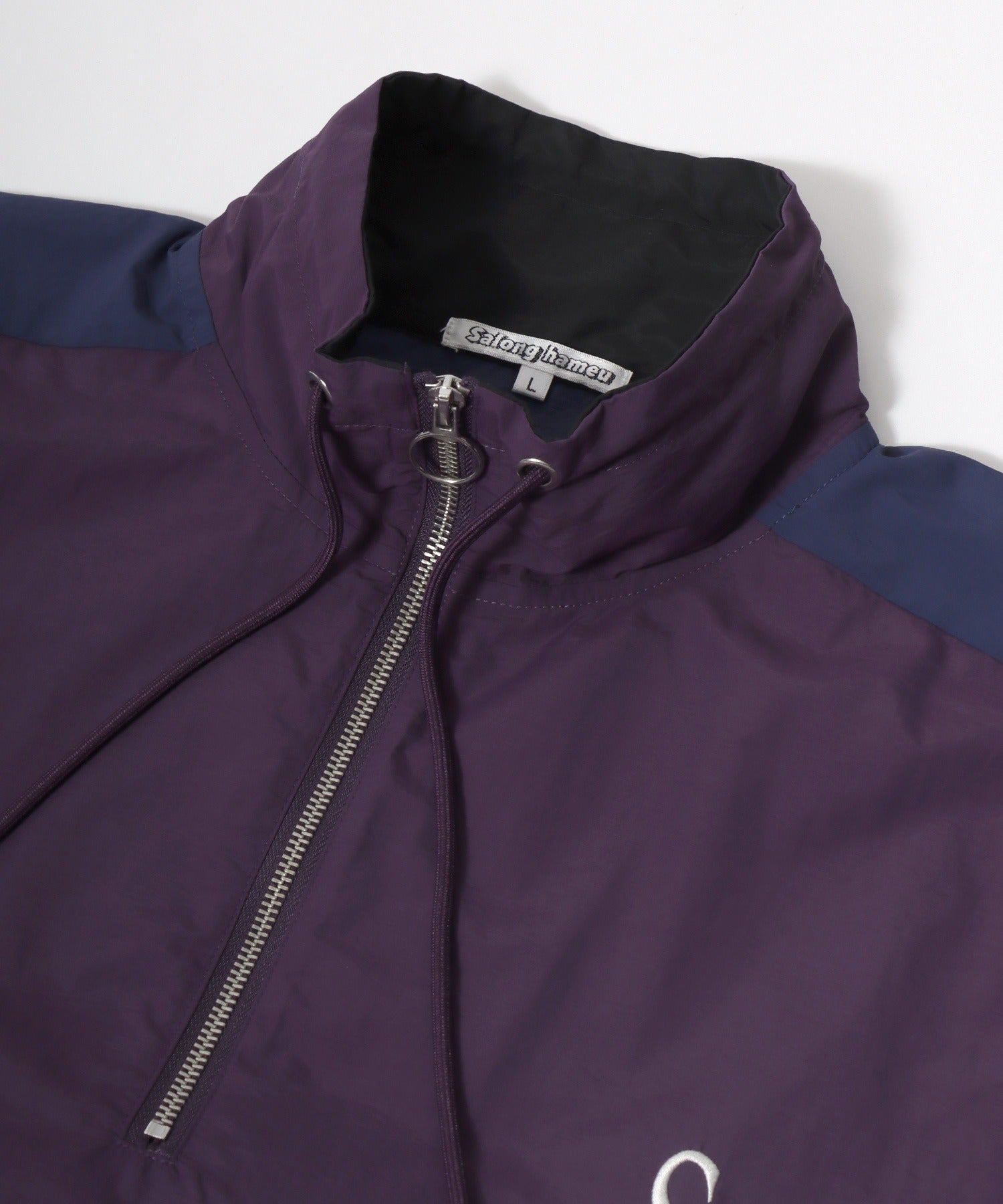 Salong hameu 【Salong hameu】 Nylon Anorak Jacket / Half-Zip Stand Neck Pullover / Light Outerwear Men's Women's Retro