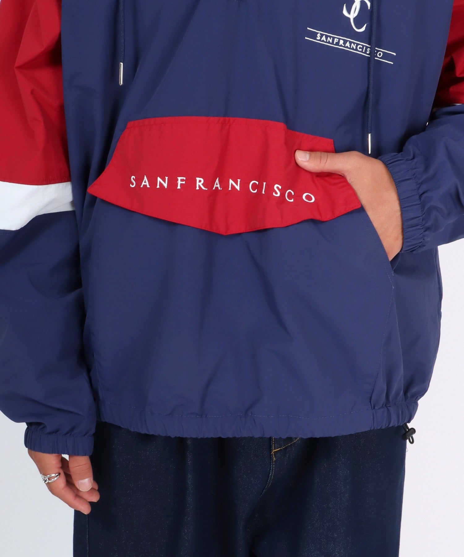 Salong hameu 【Salong hameu】 Nylon Anorak Jacket / Half-Zip Stand Neck Pullover / Light Outerwear Men's Women's Retro