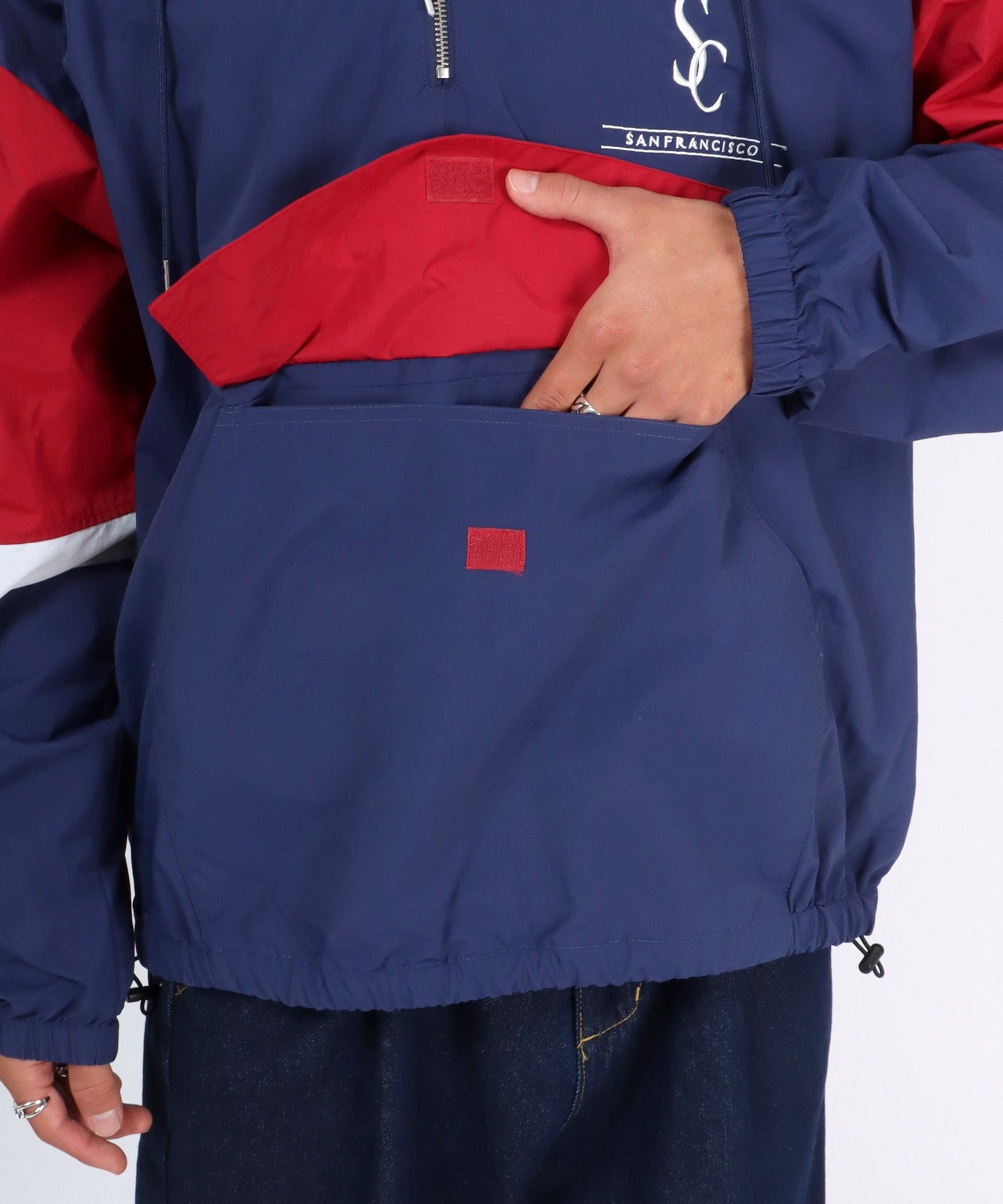 Salong hameu 【Salong hameu】 Nylon Anorak Jacket / Half-Zip Stand Neck Pullover / Light Outerwear Men's Women's Retro