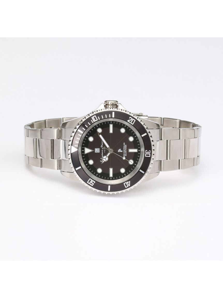 サルバトーレマーラ Salvatore Marra ダイバーズデザイン電波ソーラーウォッチ （シルバー×ブラック） シルバー×ブラック