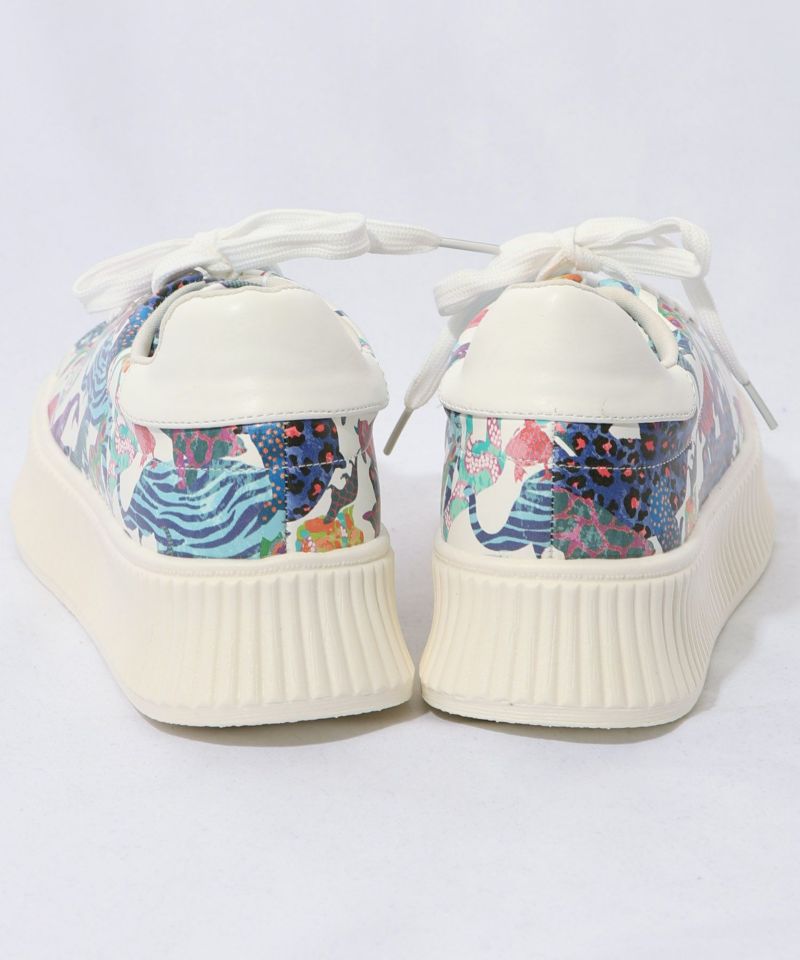 スカラー ScoLar アニマル総柄厚底スニーカー （オフホワイト） オフホワイト