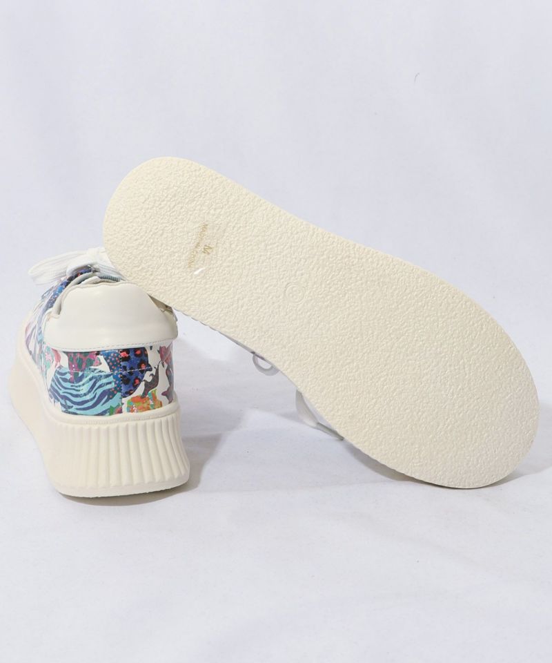 スカラー ScoLar アニマル総柄厚底スニーカー （オフホワイト） オフホワイト