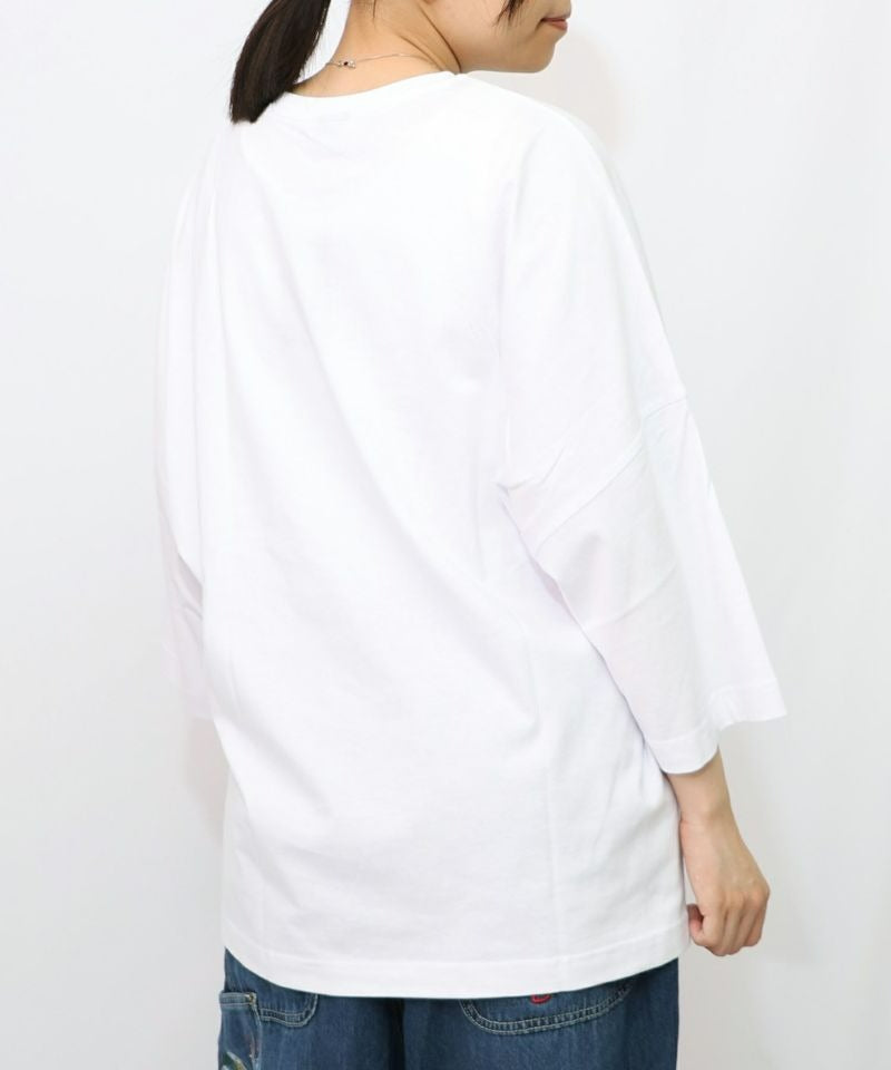 スカラー ScoLar にゃんもろこしプリント 8分袖Tシャツ （オフホワイト） オフホワイト