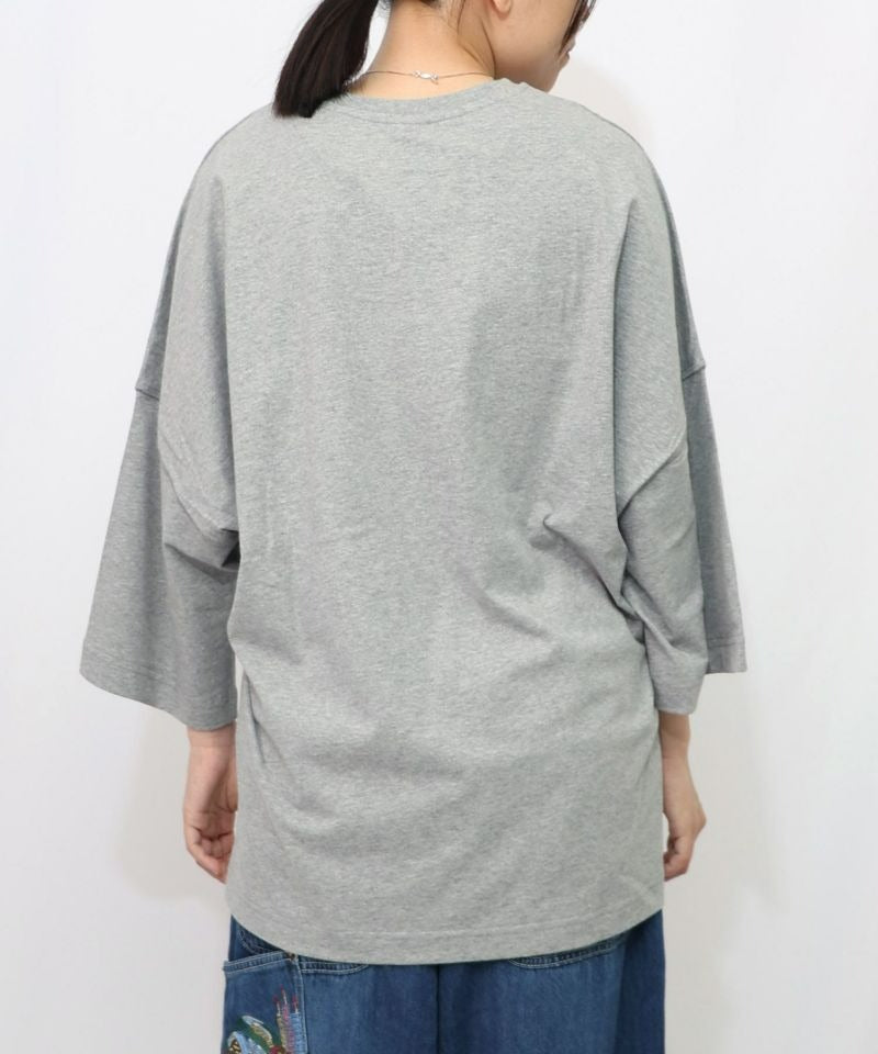 スカラー ScoLar ウサギのきょむすび柄Tシャツ （杢グレー） 杢グレー