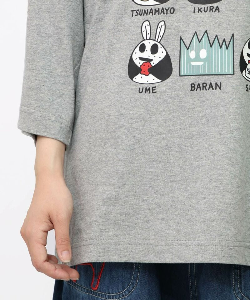 スカラー ScoLar ウサギのきょむすび柄Tシャツ （杢グレー） 杢グレー