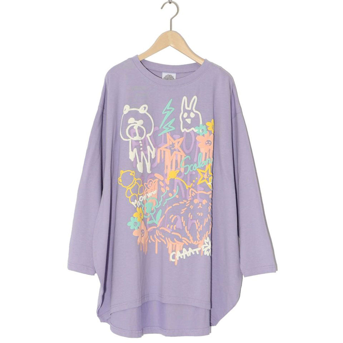 ScoLar ScoLar Animal Doodle Pattern Foam Print Tunic