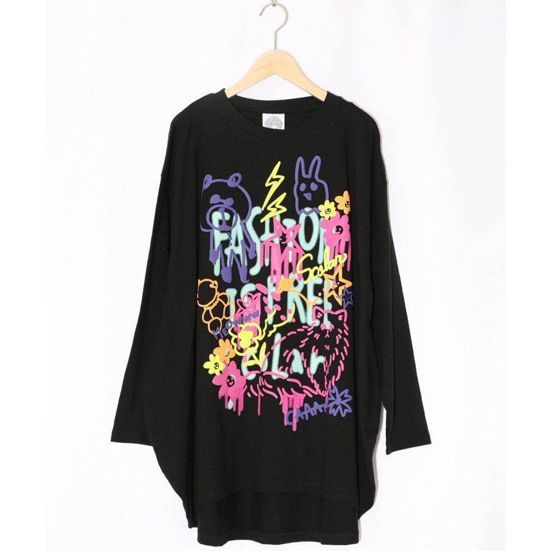 ScoLar ScoLar Animal Doodle Pattern Foam Print Tunic