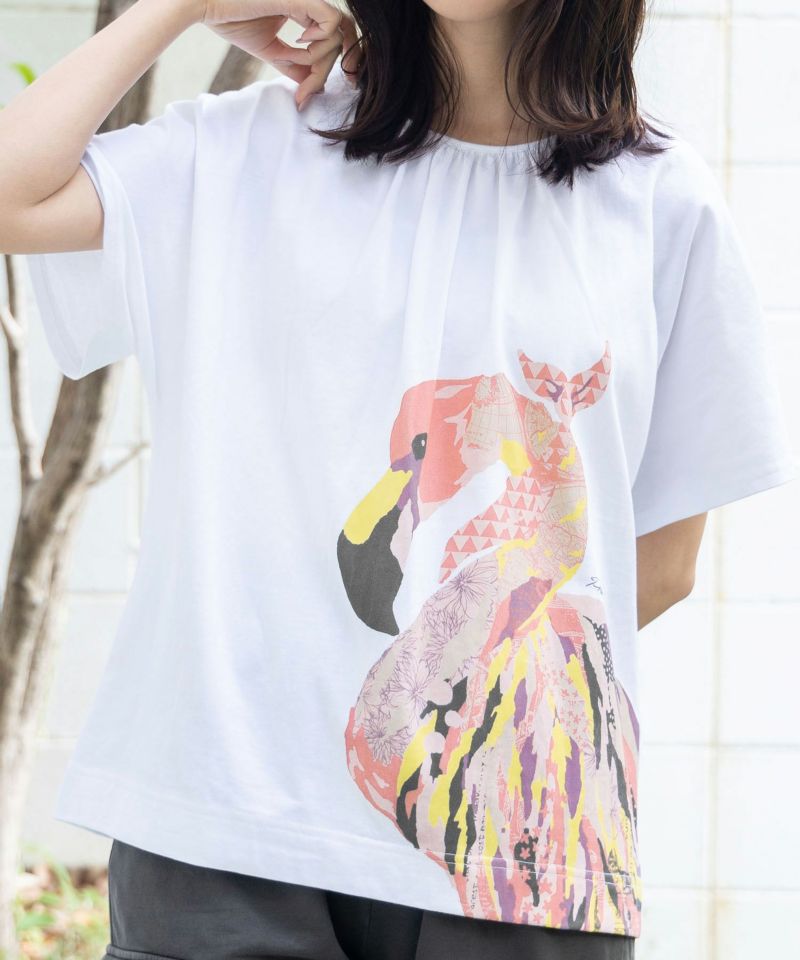 ScoLar ScoLar Art Flamingo Pattern T-Shirt