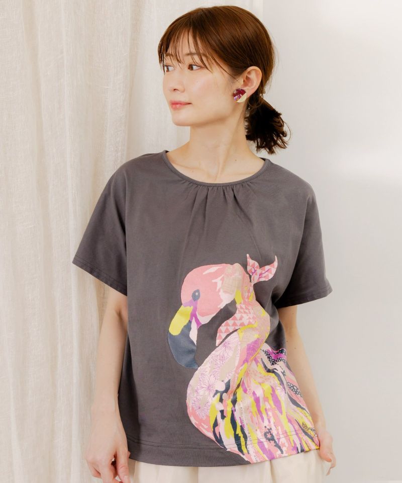 ScoLar ScoLar Art Flamingo Pattern T-Shirt