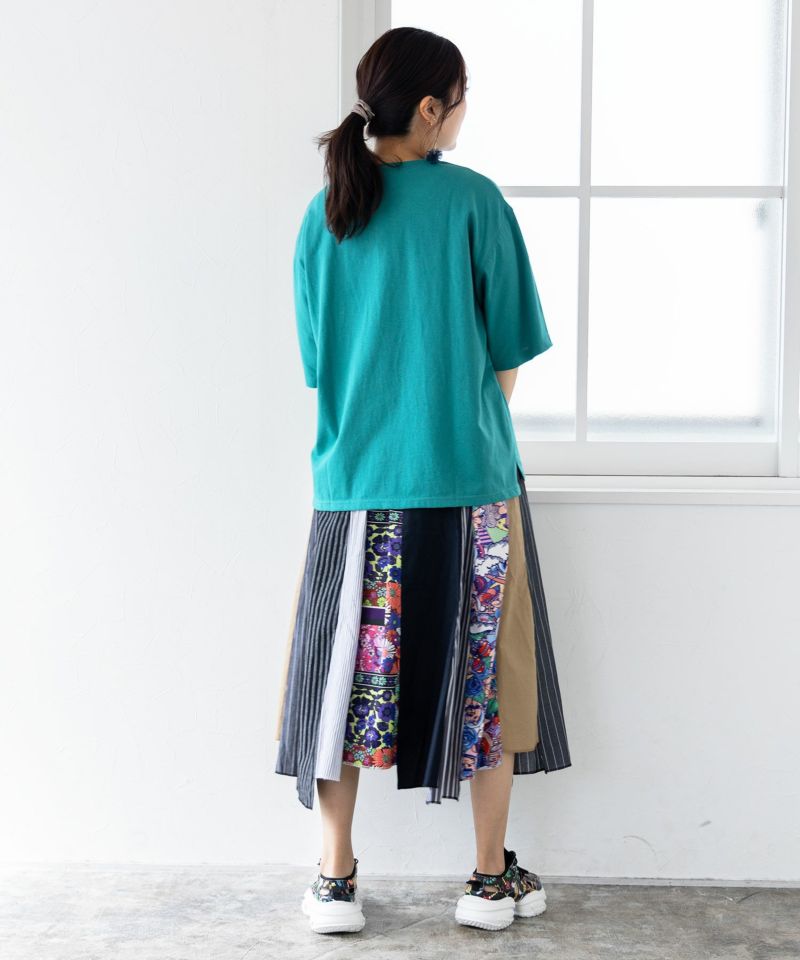 スカラー ScoLar 花とアニマルアートTシャツ （グリーン） グリーン
