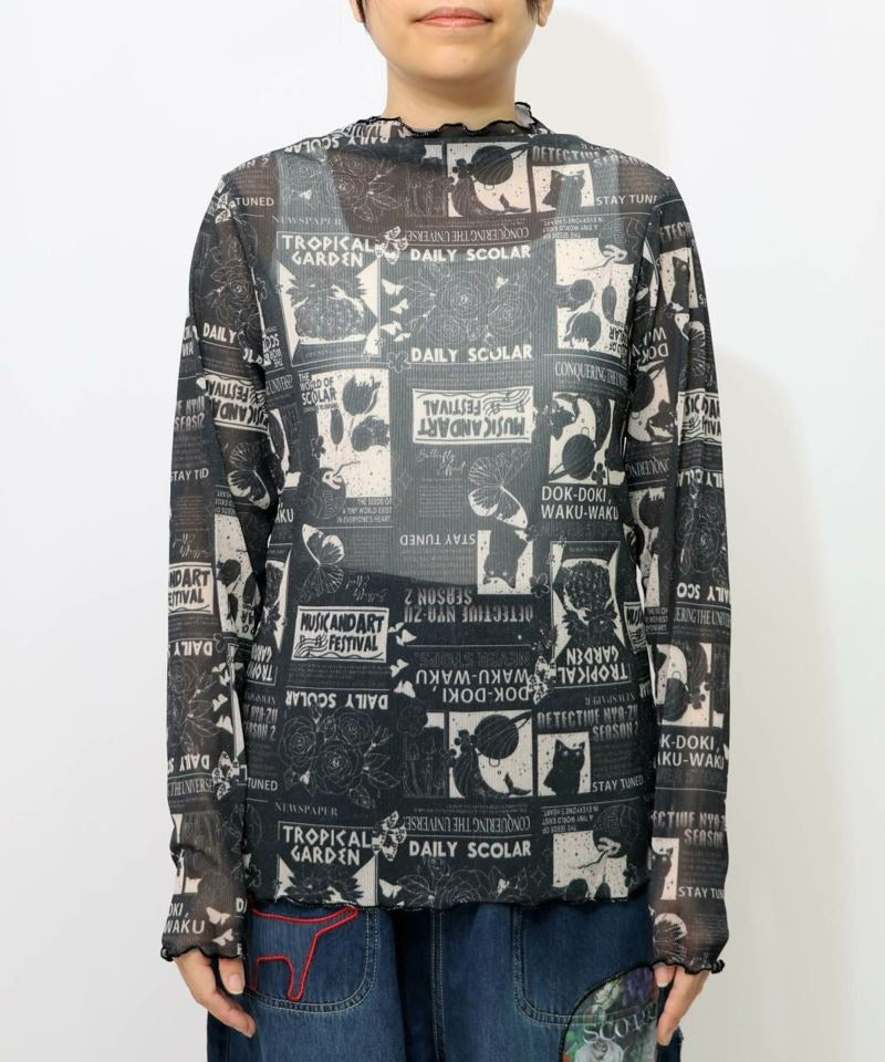 スカラー ScoLar ラメニットソー3柄展開インナーT （ブラック） ブラック