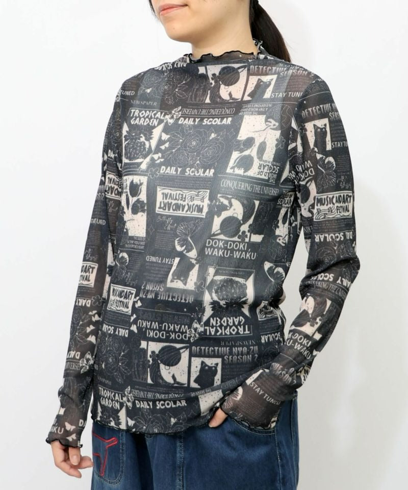 スカラー ScoLar ラメニットソー3柄展開インナーT （ブラック） ブラック