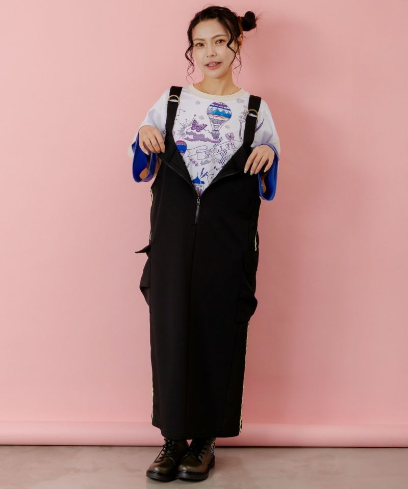スカラー ScoLar メルヘンな街柄レイヤード風プルオーバー （アイボリー） アイボリー