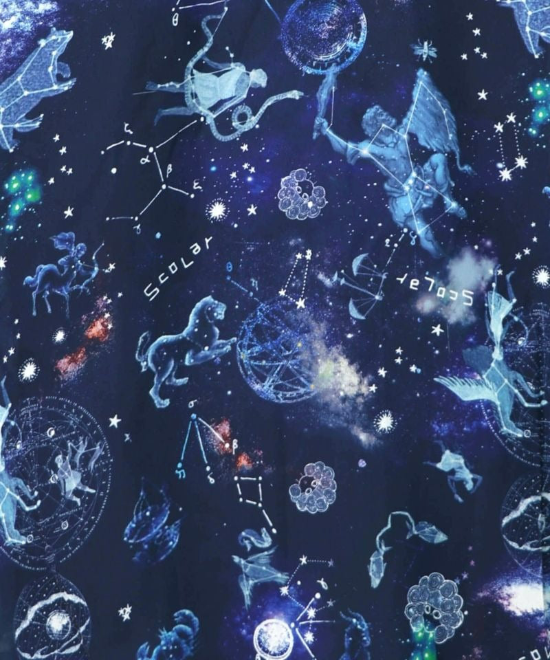 スカラー ScoLar 星座柄×無地リバーシブルカーディガン （ネイビー） ネイビー