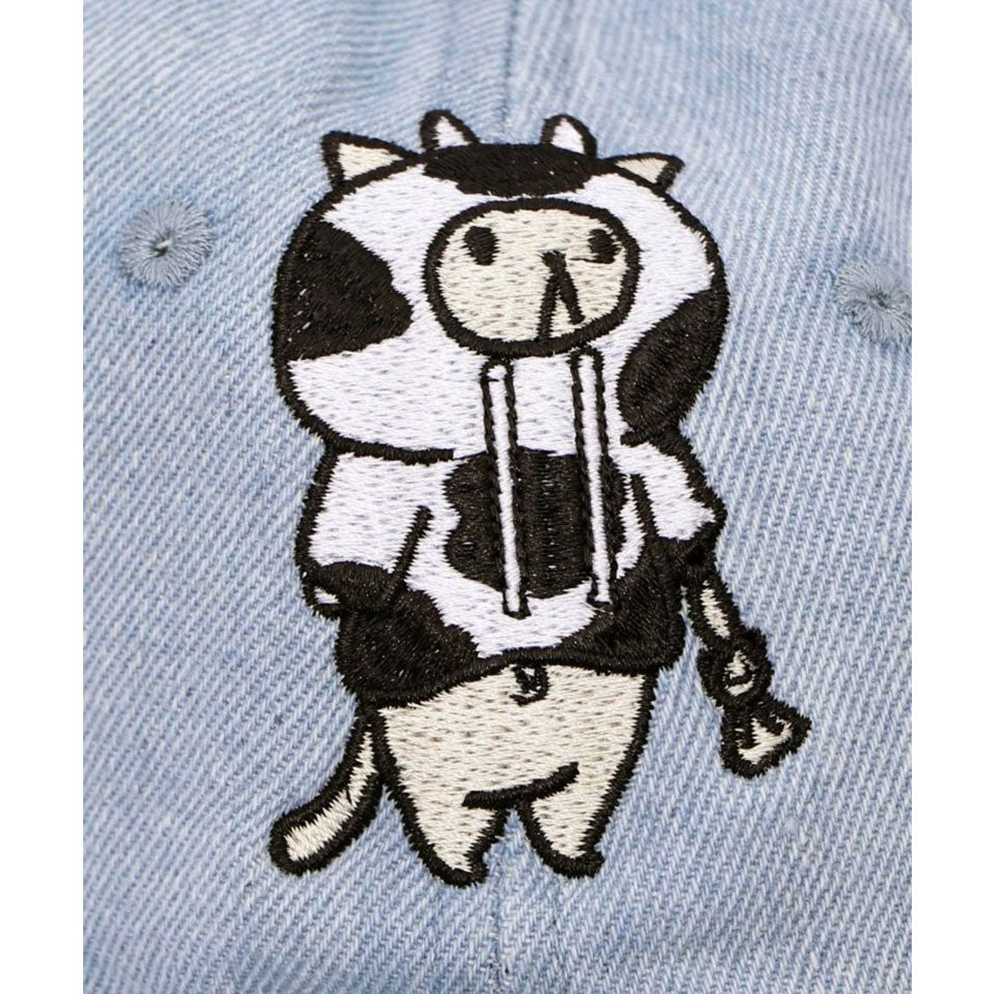 スカラー ScoLar 牛ネコ刺繍デニムキャップ （ブラック） ブラック