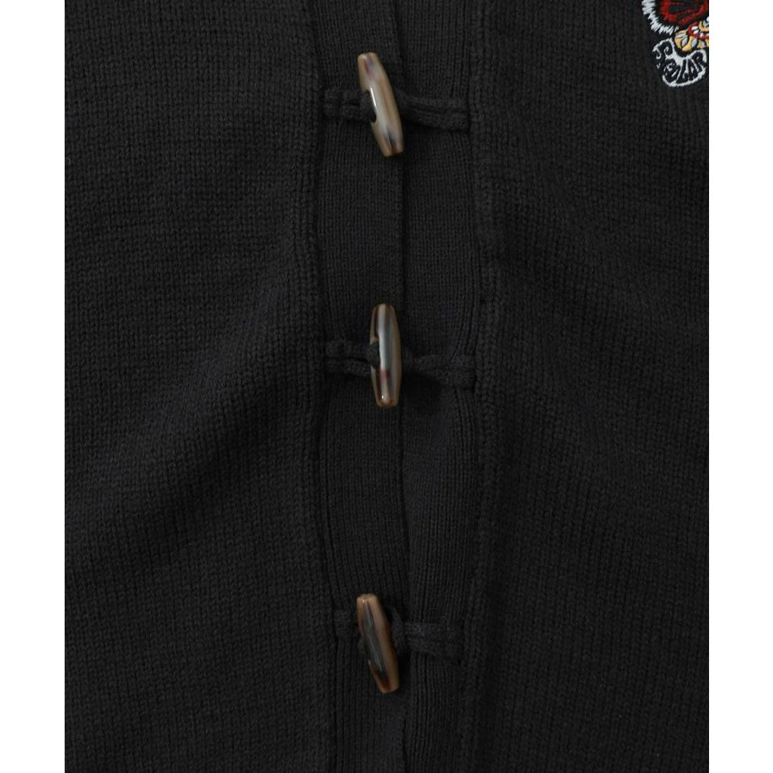 スカラー ScoLar 蝶刺繍ニットカーディガン （チャコールグレー） チャコールグレー