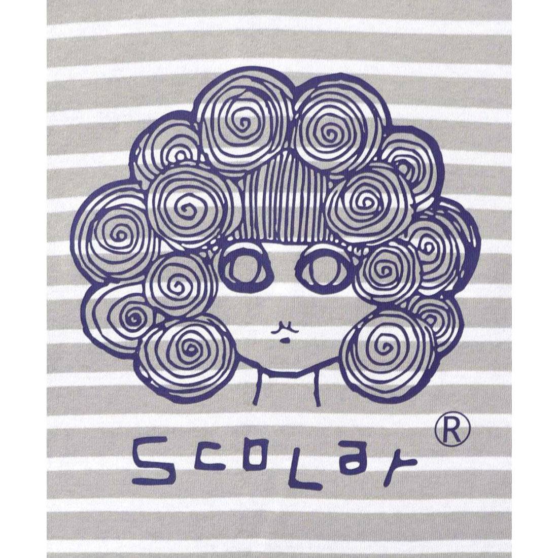 スカラー ScoLar スカラーちゃん×ミックス配色ボーダープルオーバー （グレー） グレー