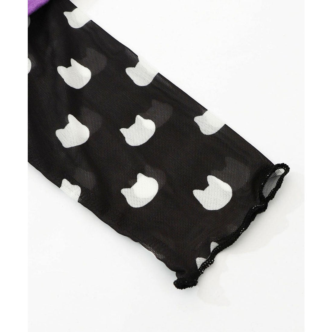 スカラー ScoLar 画家スカラーちゃんネコ柄チュール切替チュニック （オフホワイト） オフホワイト