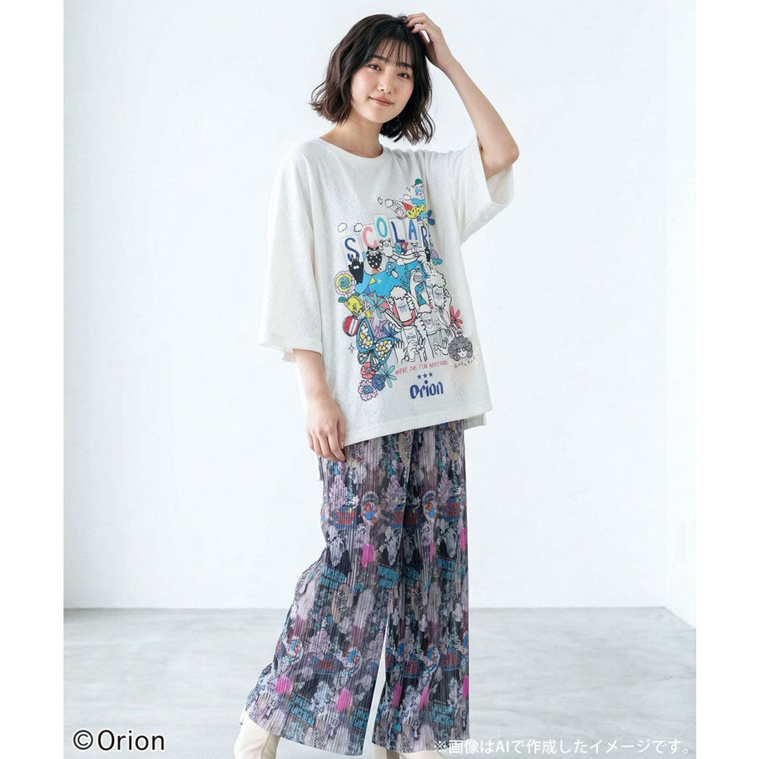 スカラー ScoLar orion×ScoLar ハンズアップチュニック （オフホワイト） オフホワイト