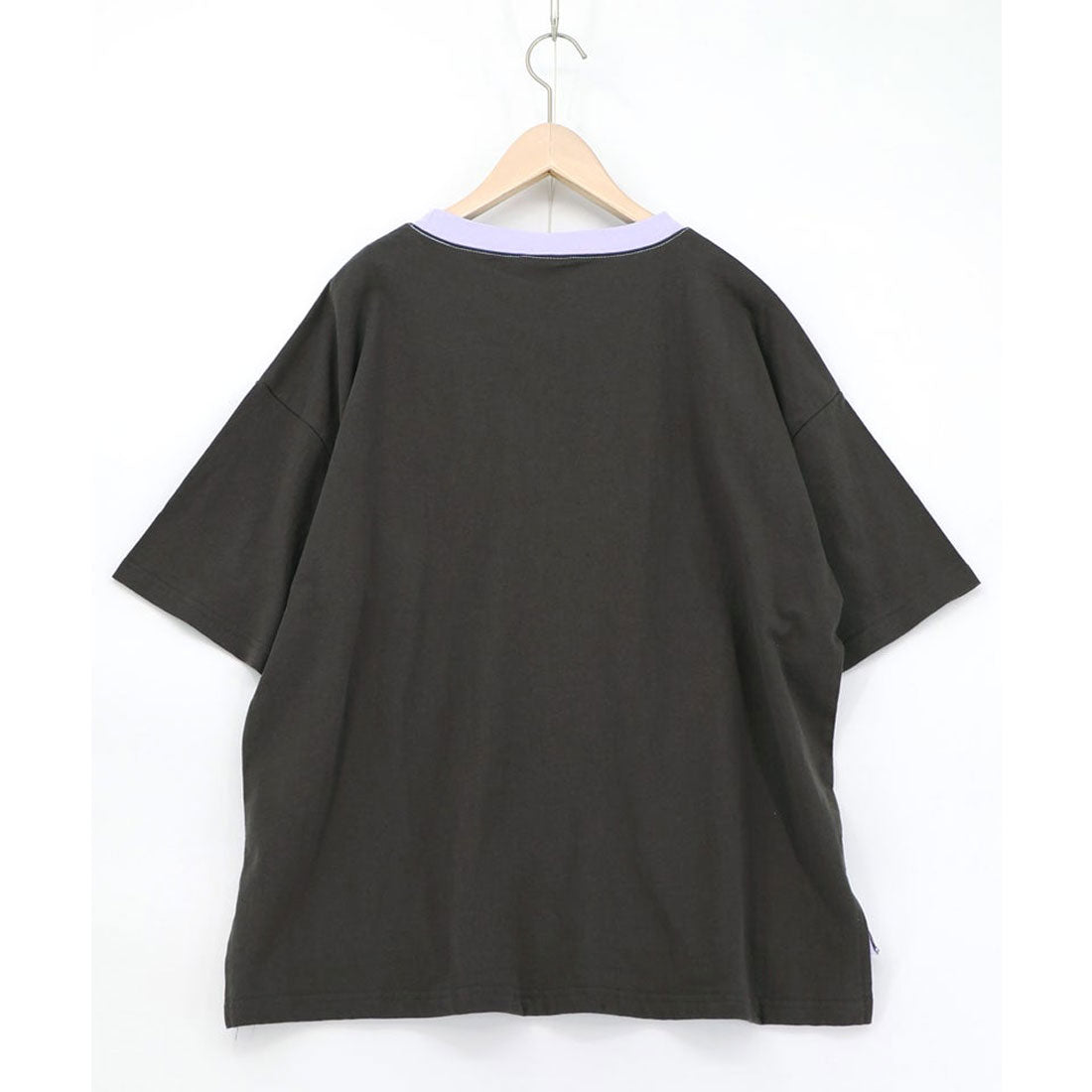 スカラー ScoLar 花ネコピクニック柄配色Tシャツ （パープル） パープル