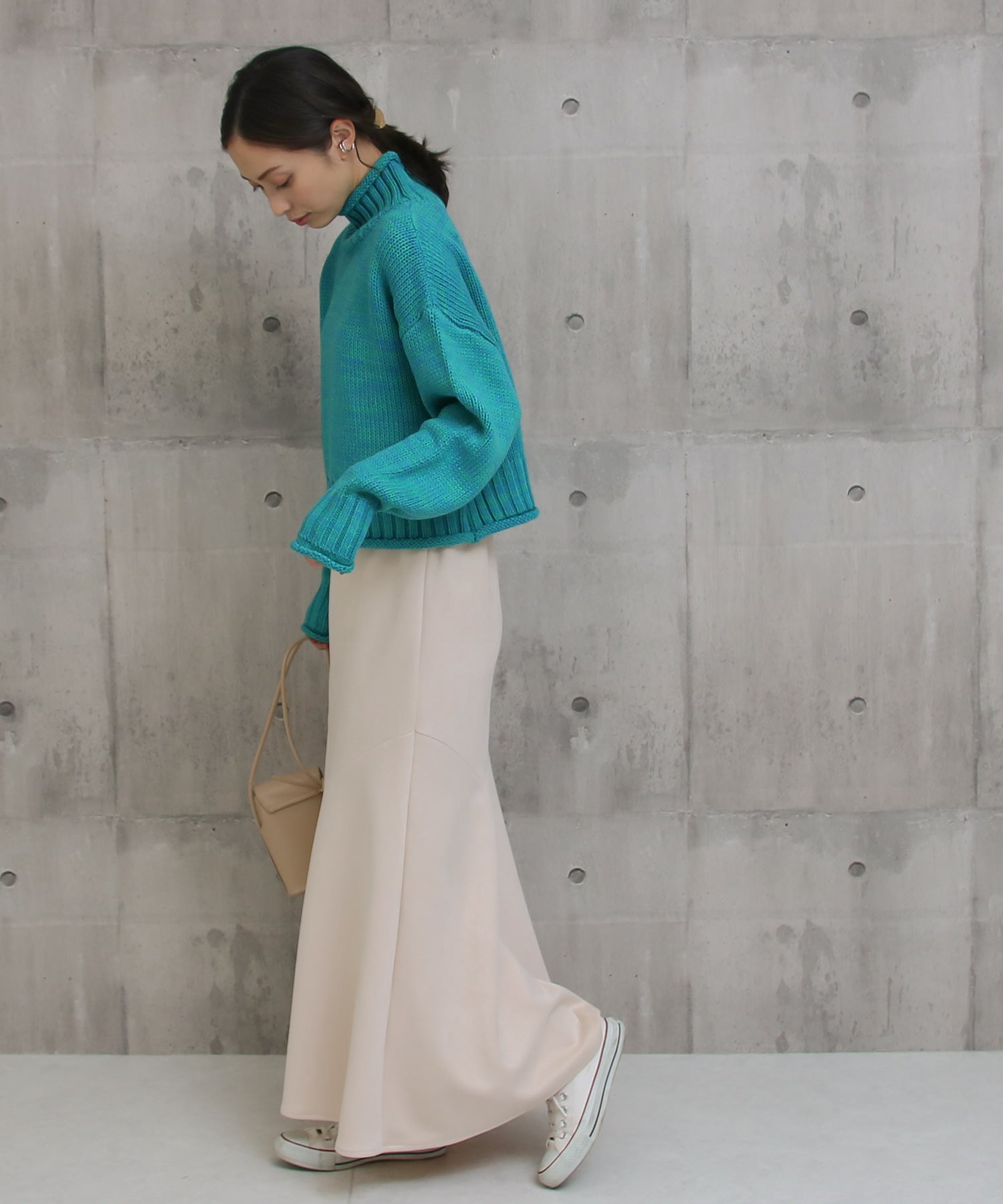 ソーシャルガール SocialGIRL ミックスニットクロップ丈PO