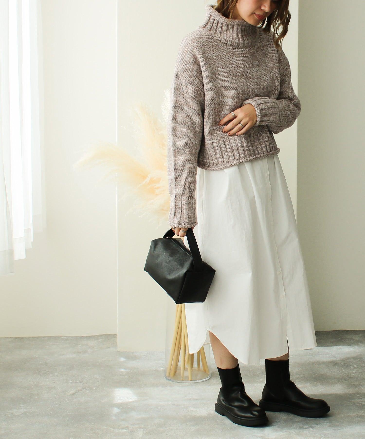ソーシャルガール SocialGIRL ミックスニットクロップ丈PO