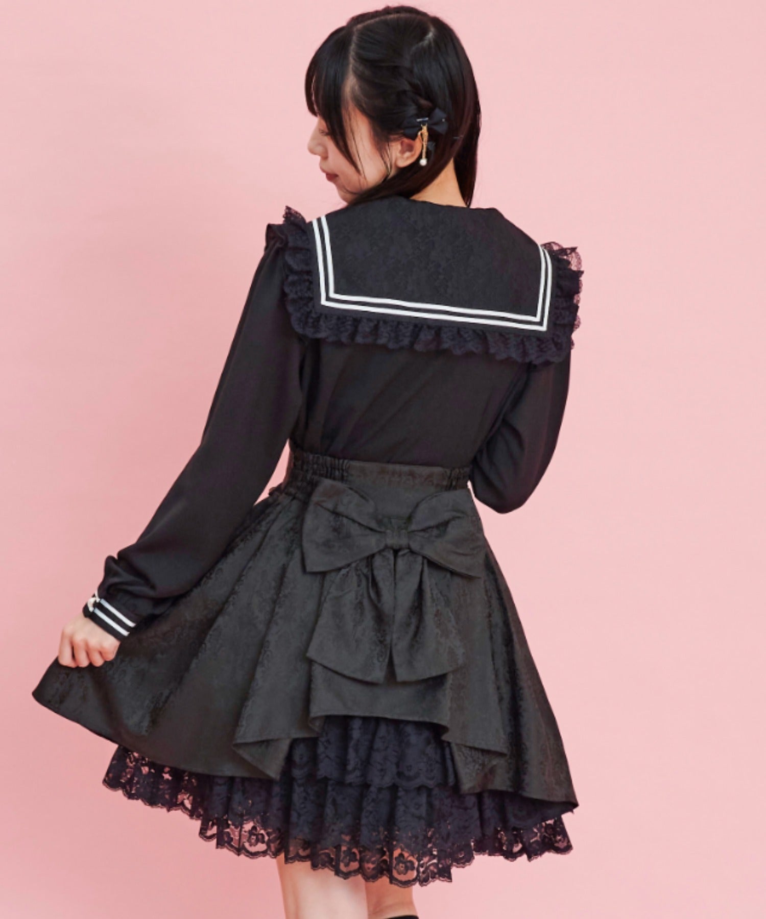 Secret Honey Lace Sailor Collar Blouse