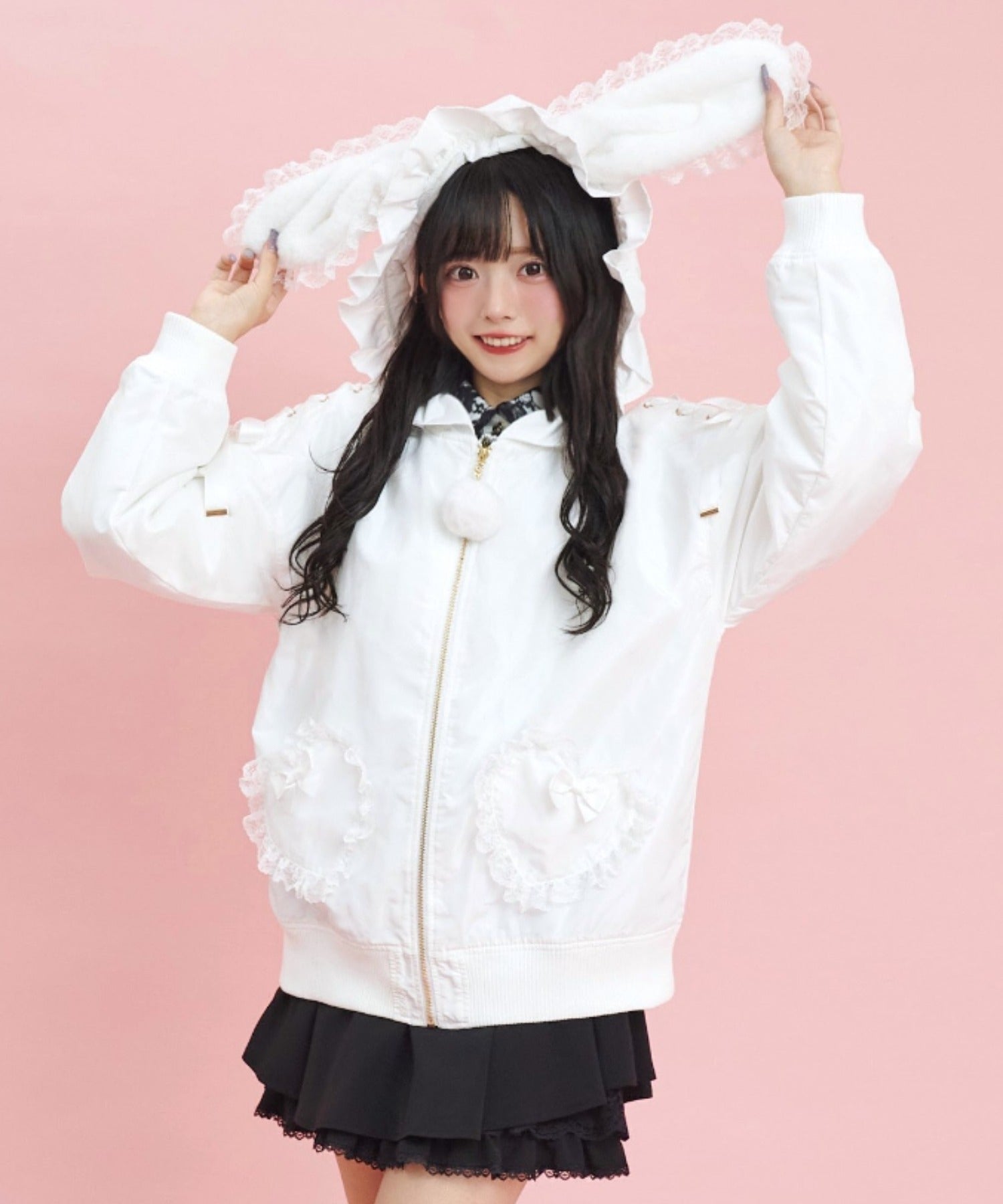 シークレットハニー Secret Honey ファーうさ耳中綿入りブルゾン