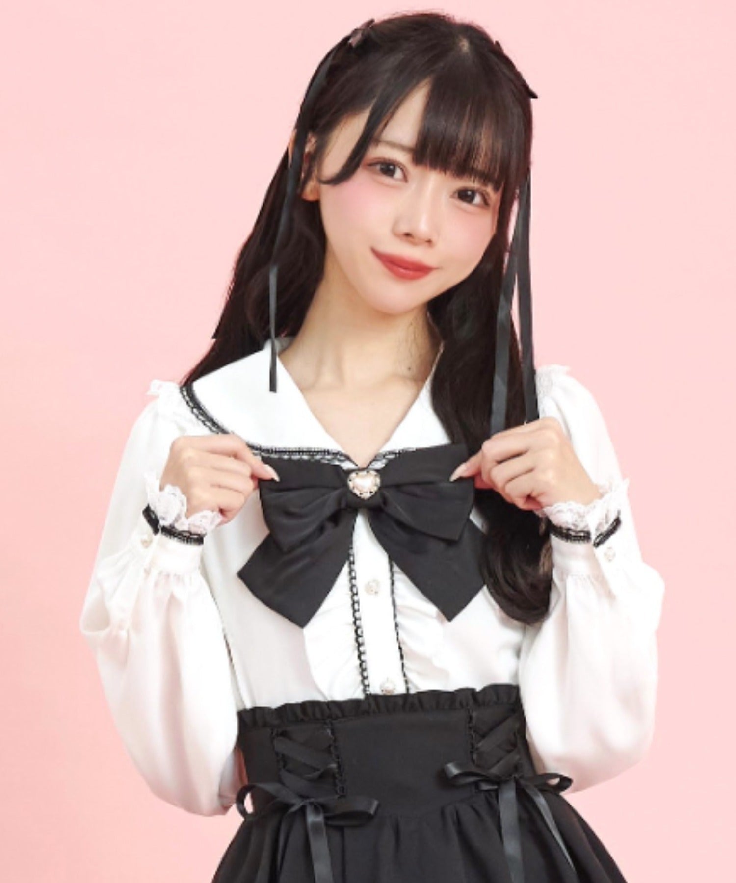 Secret Honey Secret Honey Lace-Up Bunny Ear Blouse