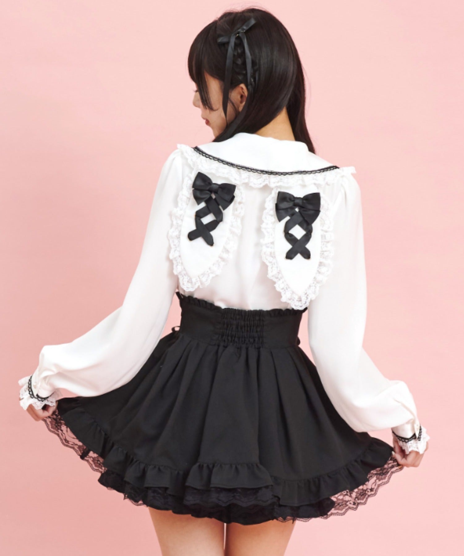 Secret Honey Secret Honey Lace-Up Bunny Ear Blouse