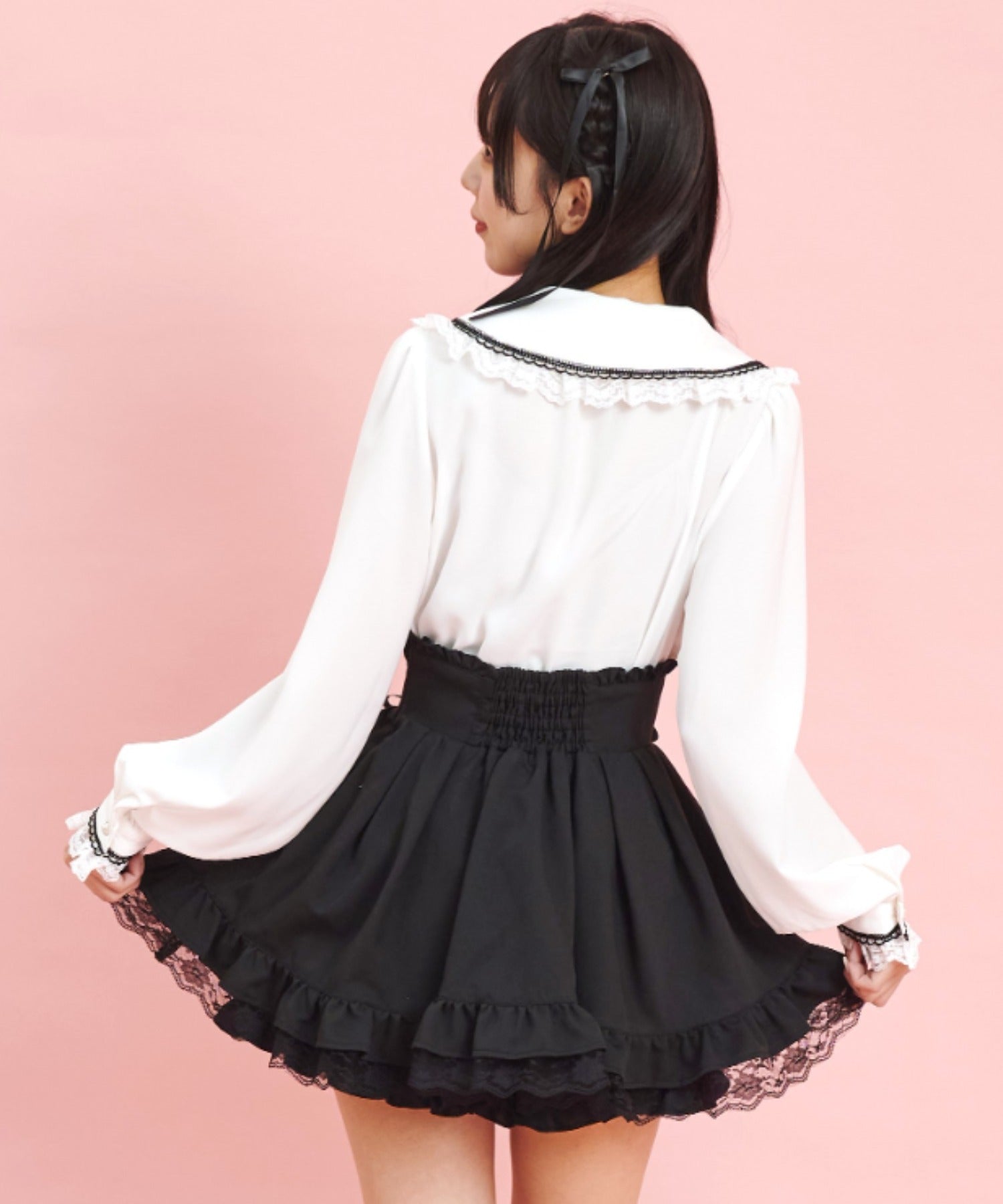 Secret Honey Secret Honey Lace-Up Bunny Ear Blouse