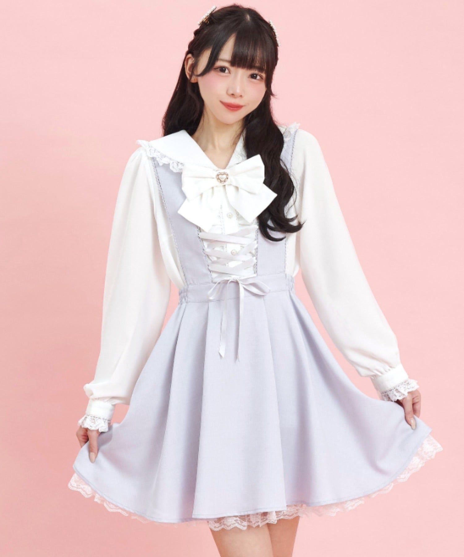 シークレットハニー Secret Honey フロントレースアップジャンパースカート