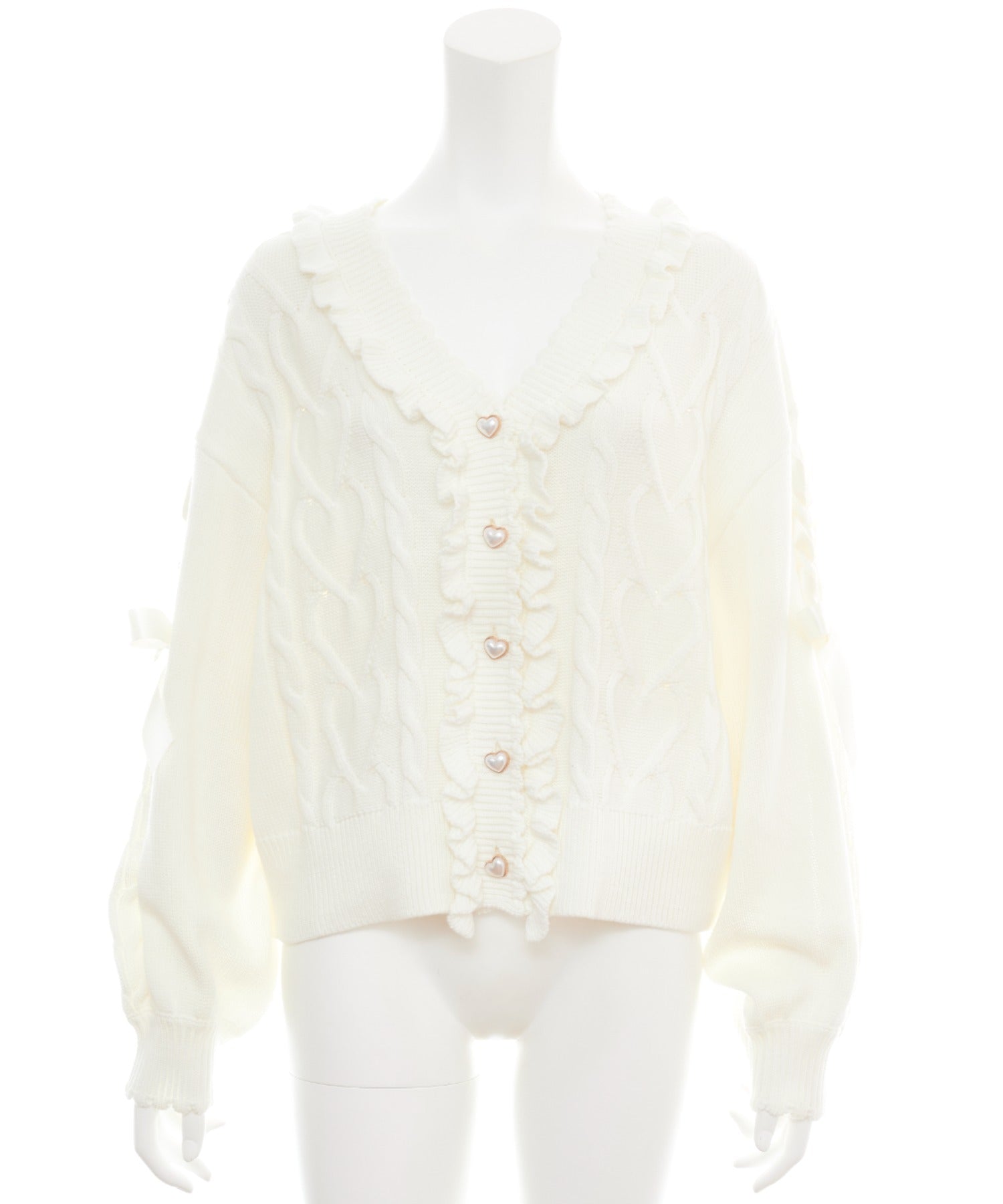 Secret Honey Secret Honey Sleeve Lace-Up Knit Cardigan