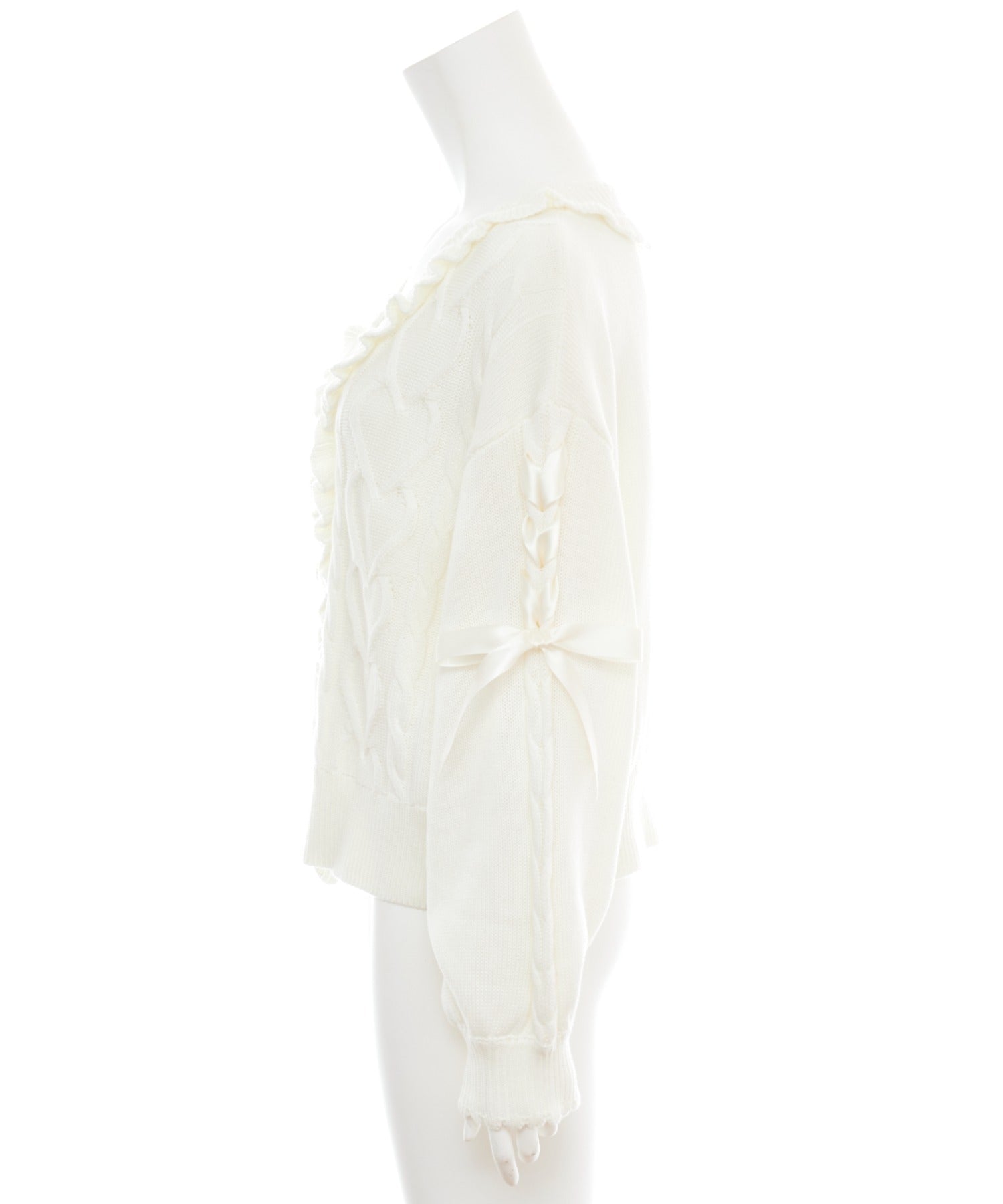Secret Honey Secret Honey Sleeve Lace-Up Knit Cardigan