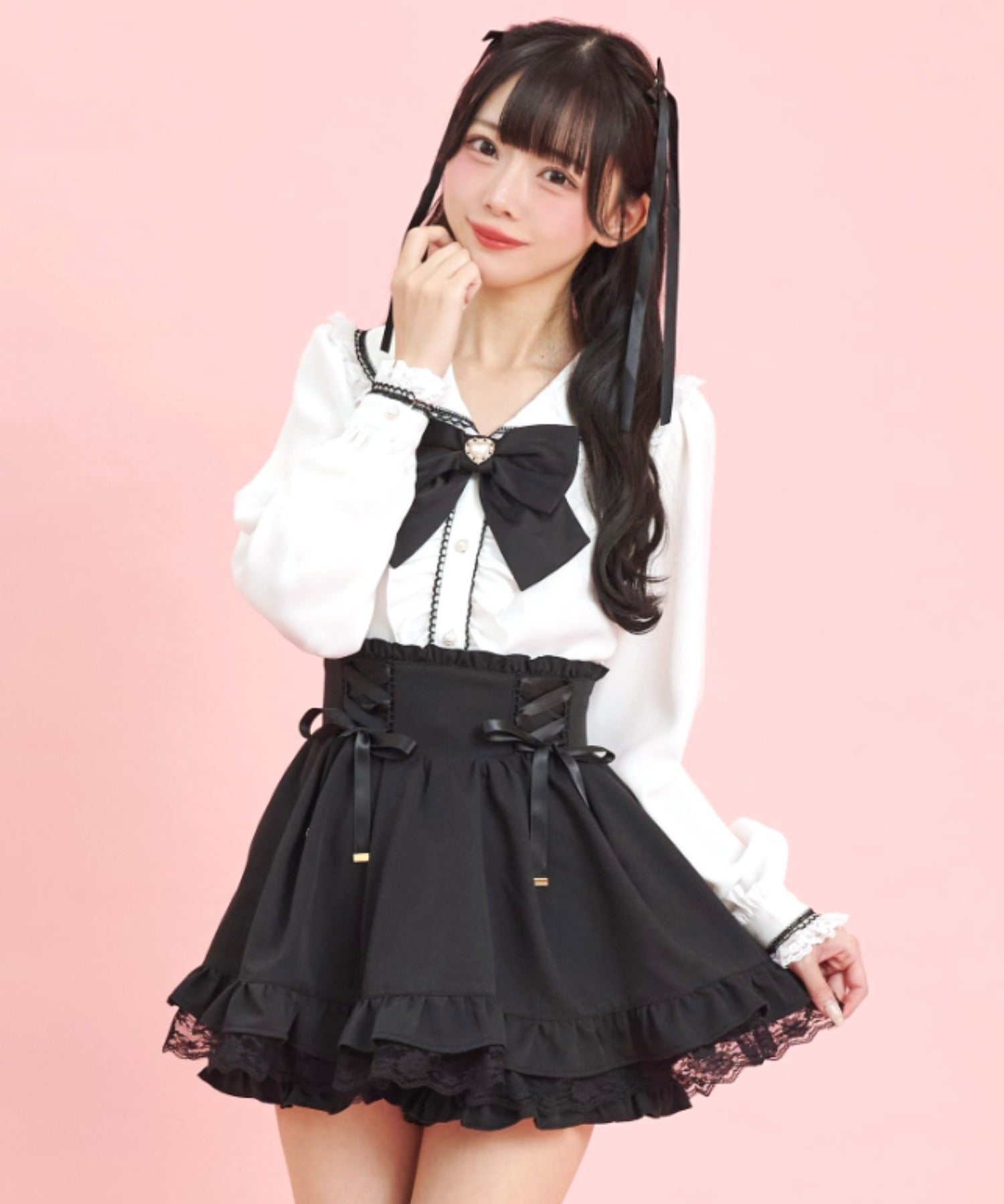 Secret Honey Secret Honey Side Lace-Up Skirt Pants