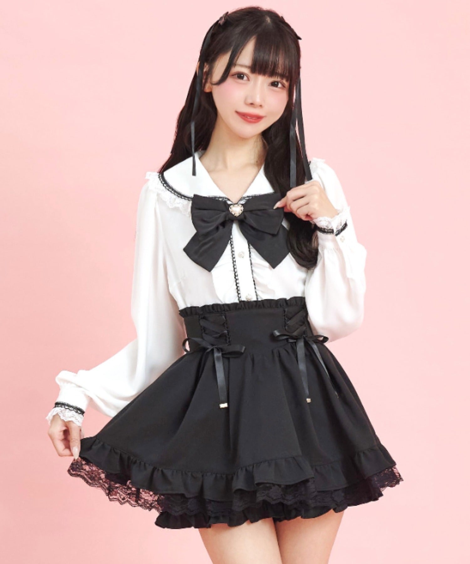 Secret Honey Secret Honey Side Lace-Up Skirt Pants