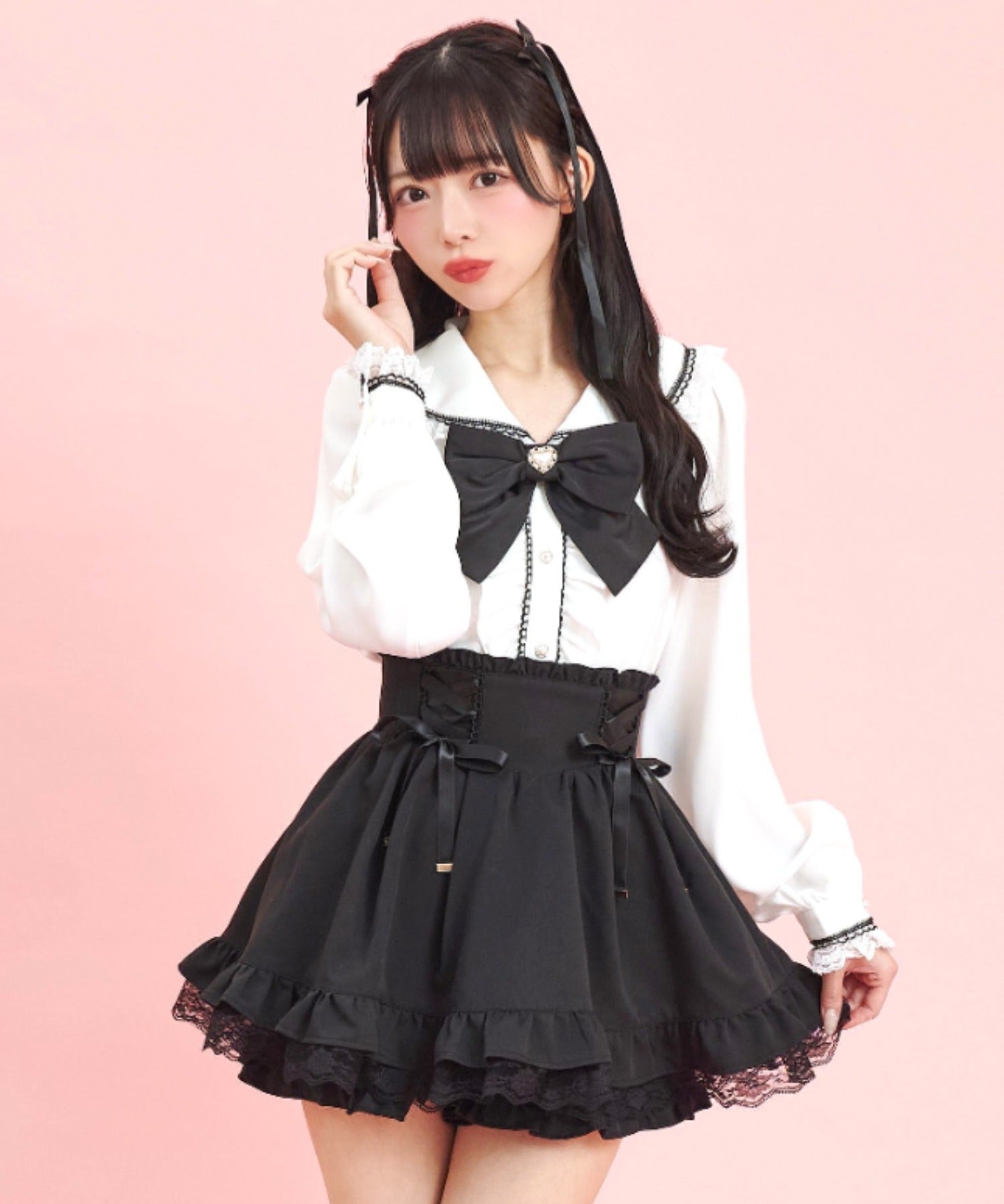 Secret Honey Secret Honey Side Lace-Up Skirt Pants