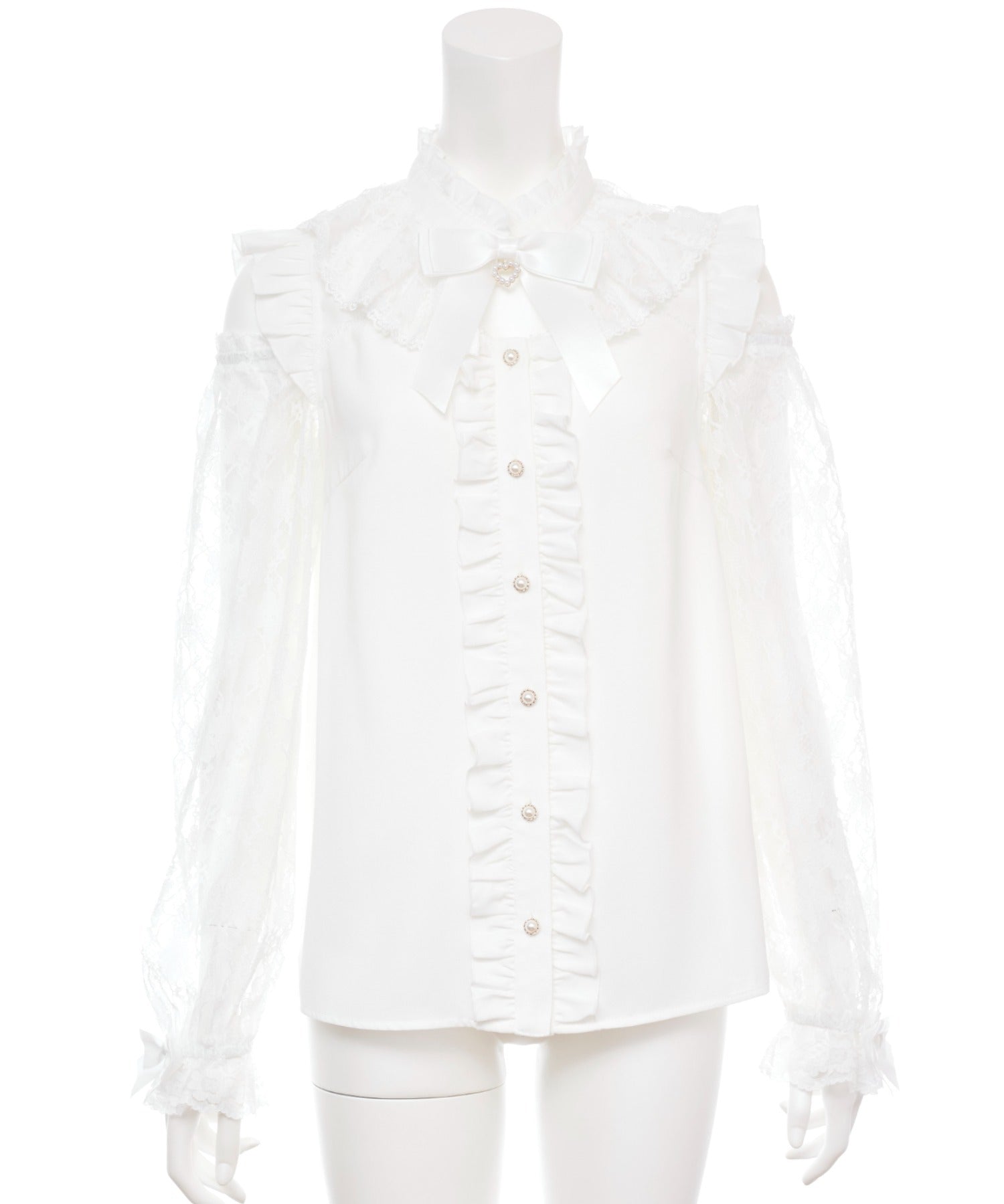 Secret Honey Secret Honey Bustier-style Off-shoulder Lace Sleeve Blouse