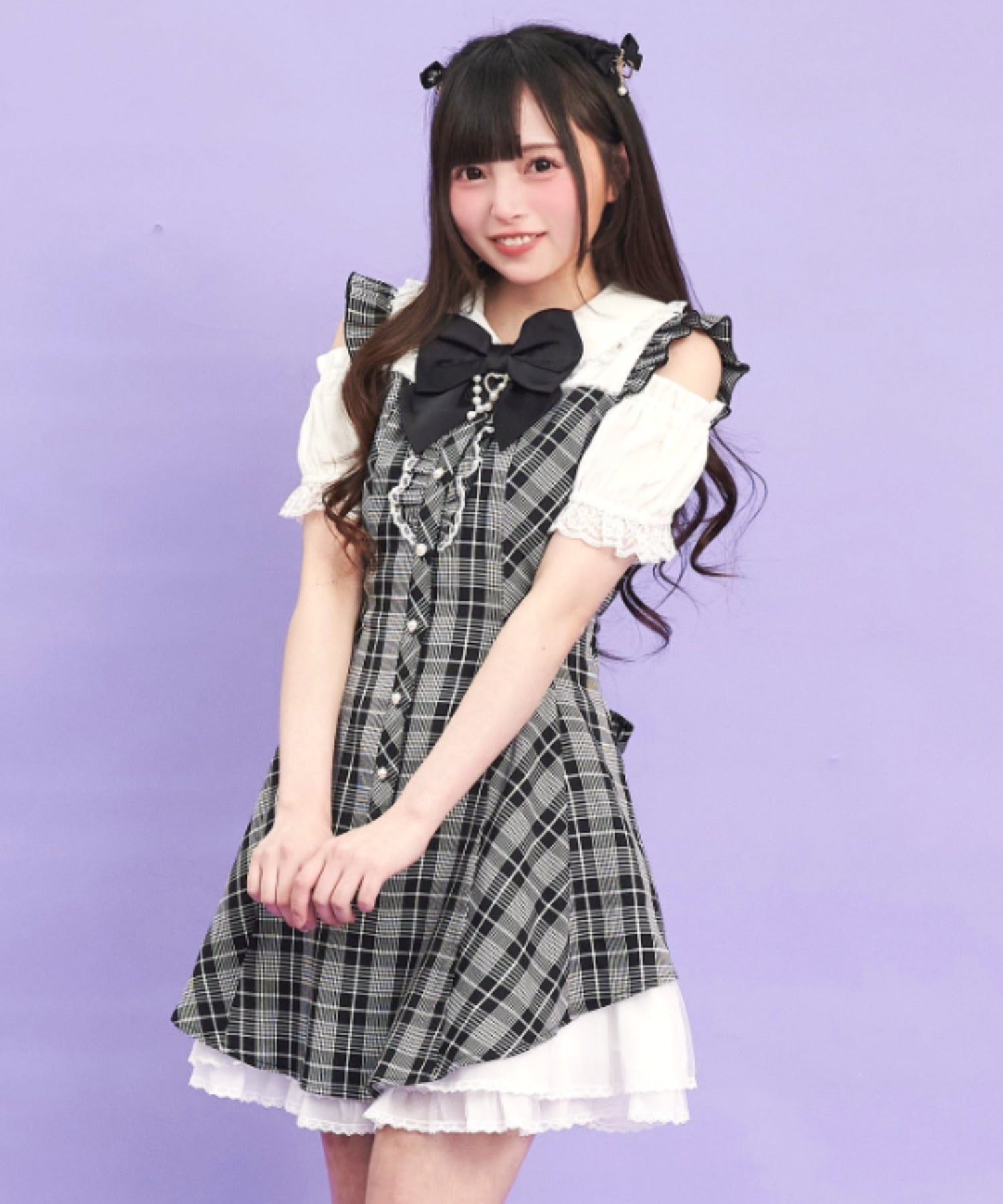 シークレットハニー Secret Honey サイドアップヘムオープンショルダーワンピース （クロ） クロ