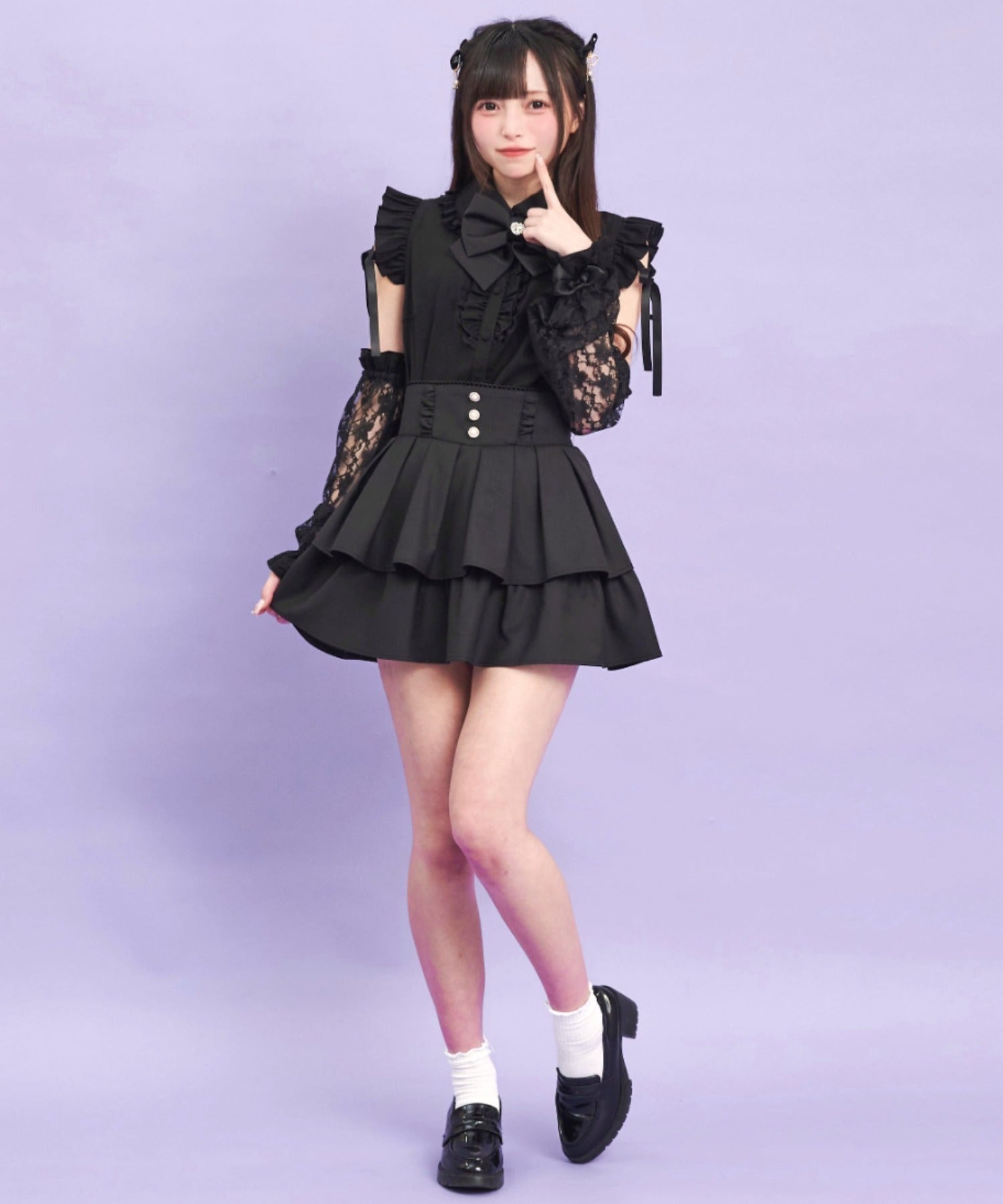 シークレットハニー Secret Honey レースアームカバーブラウス （クロ） クロ