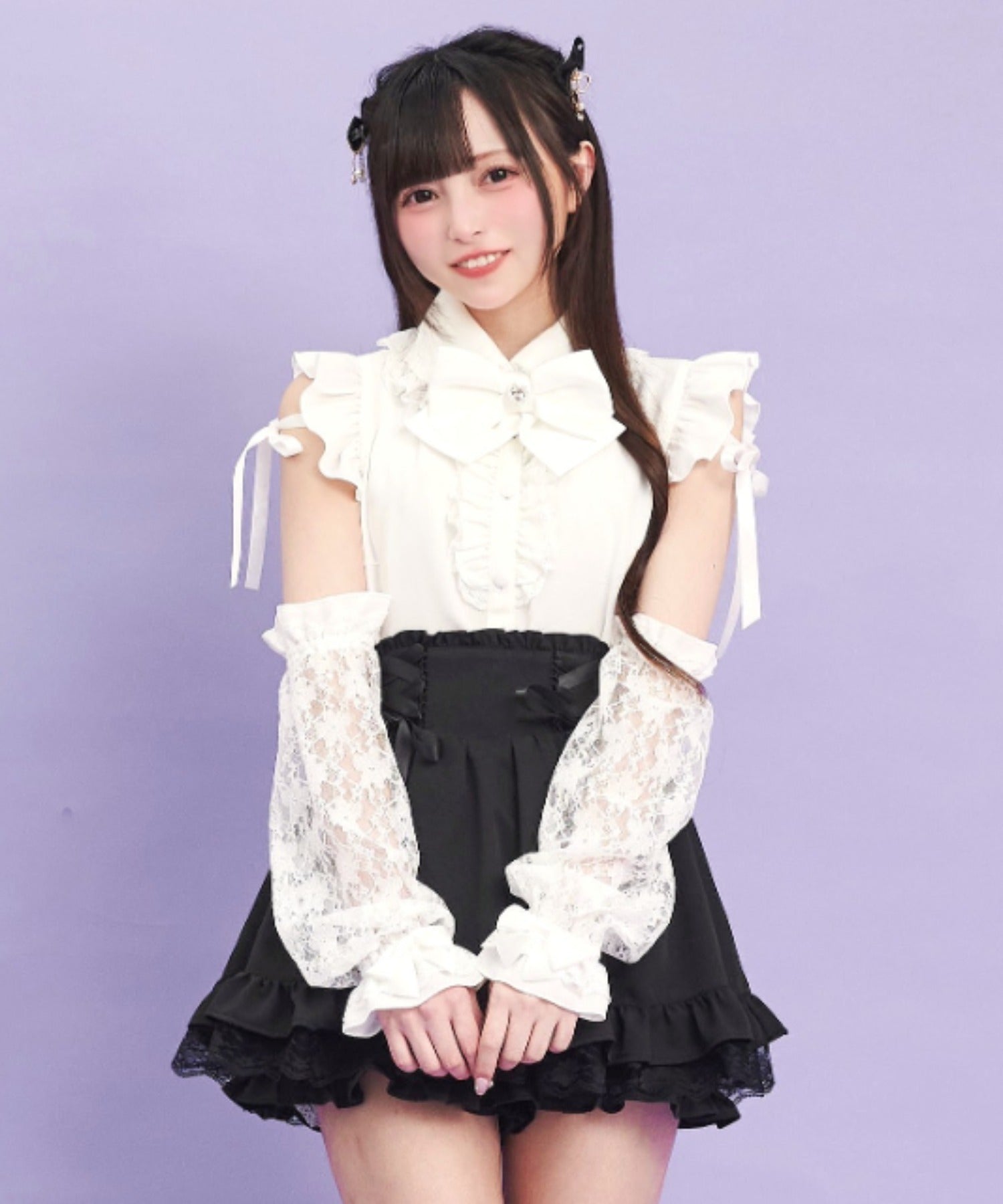 シークレットハニー Secret Honey レースアームカバーブラウス （ホワイト） ホワイト