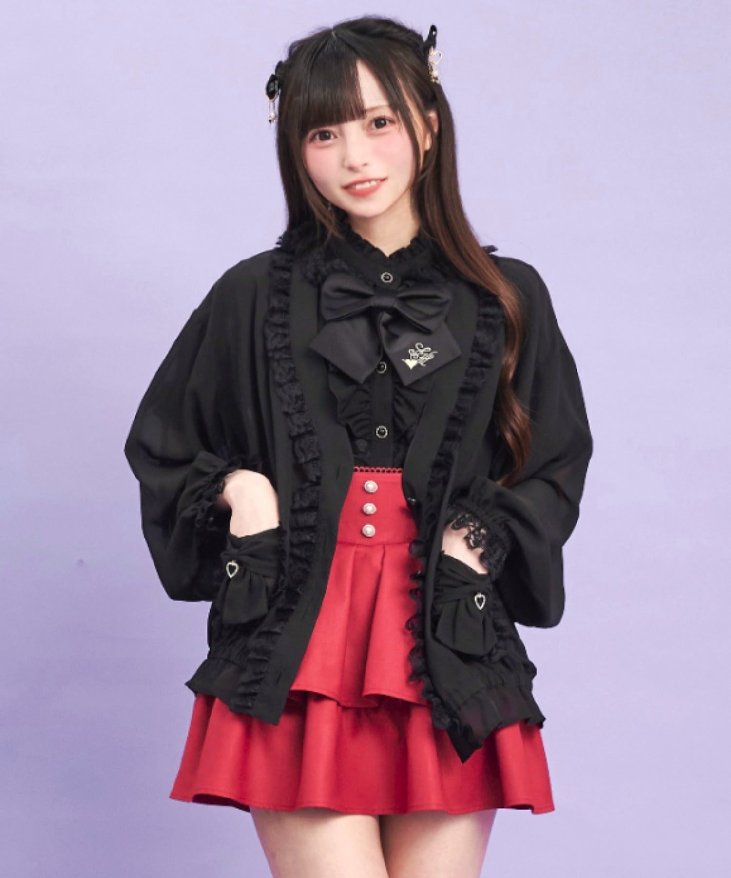 シークレットハニー Secret Honey ティアードタックフレアスカパン （ワイン） ワイン