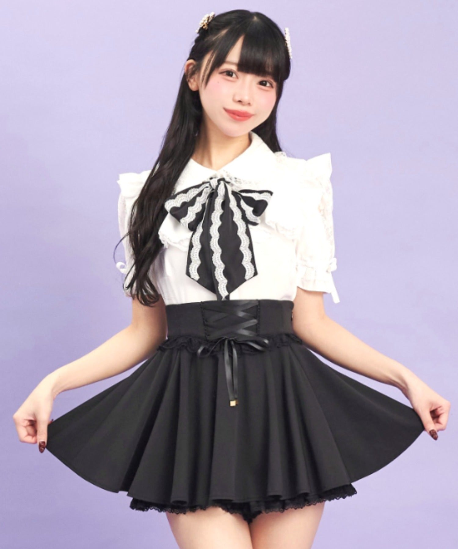 シークレットハニー Secret Honey マチ付きサーキュラースカパン （クロ） クロ